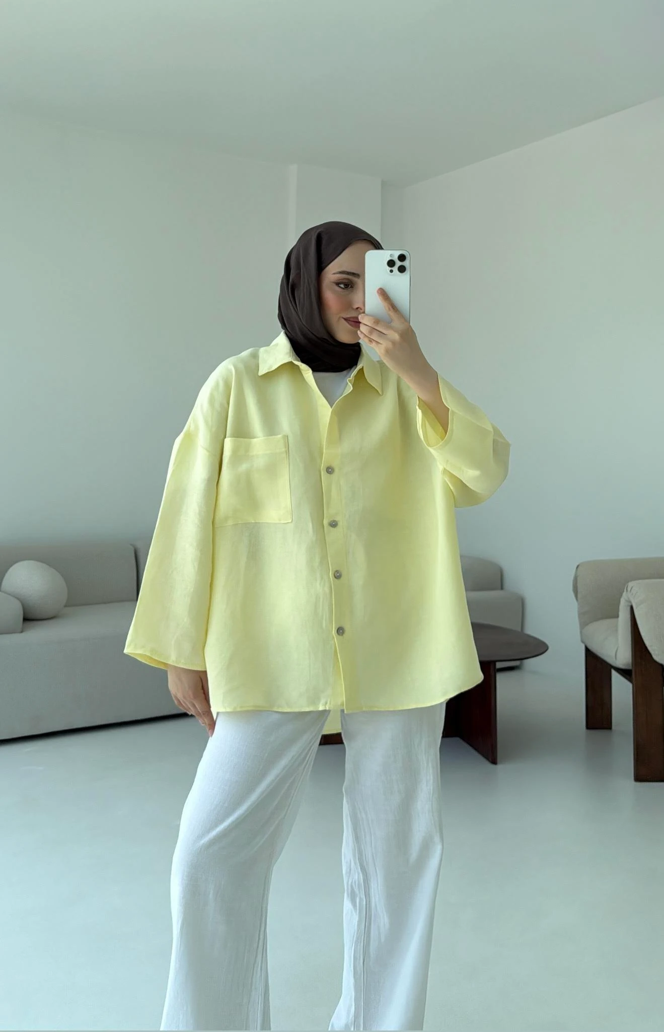 Sarı Oversize Gömlek