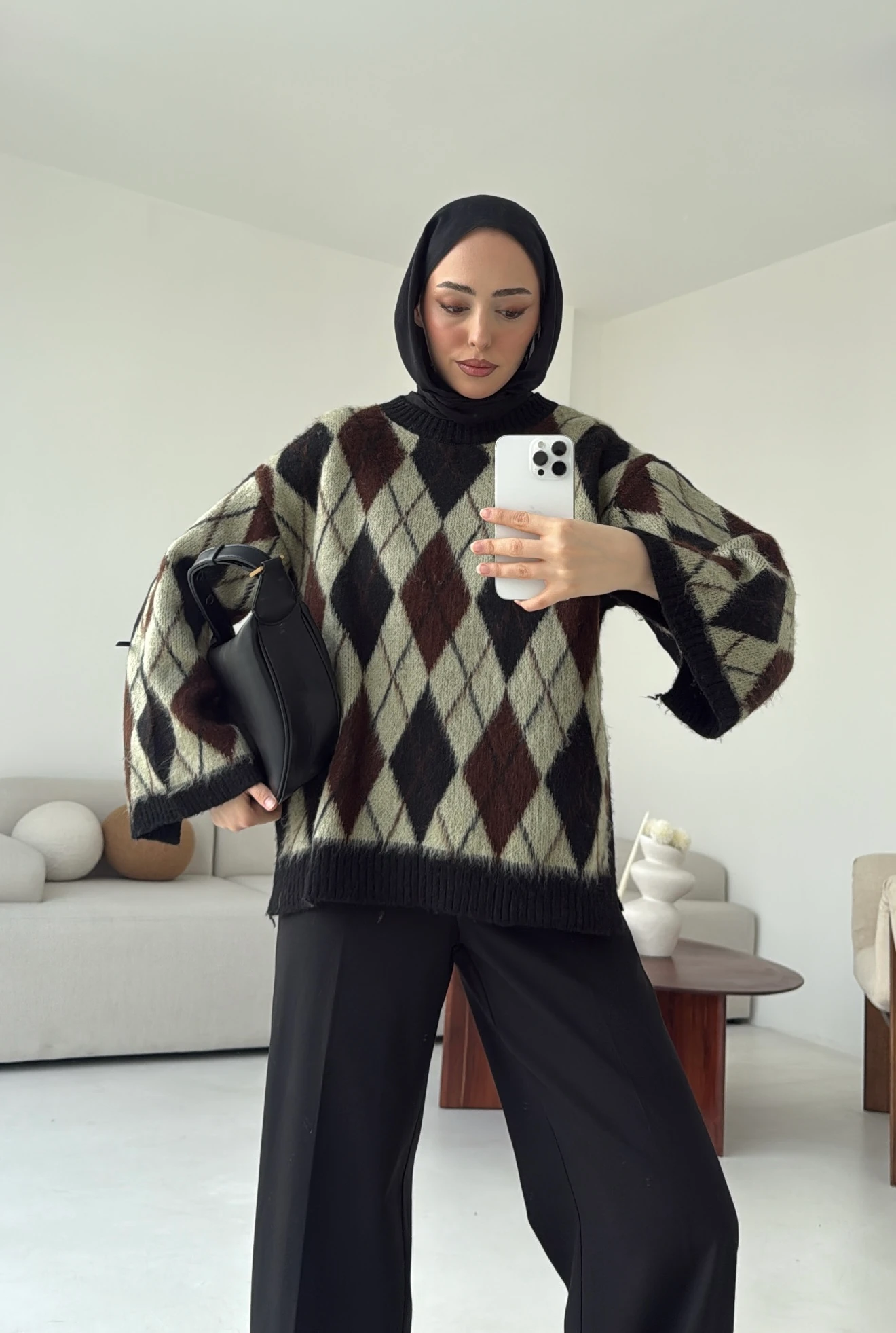 Kolu Yırtmaç Detay Tasarım Kazak Haki