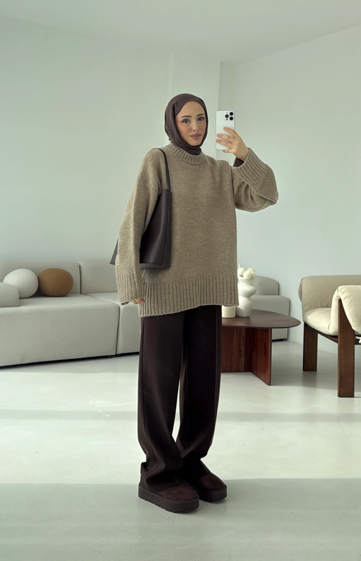 Oversize Soft Triko Kazak Vizon