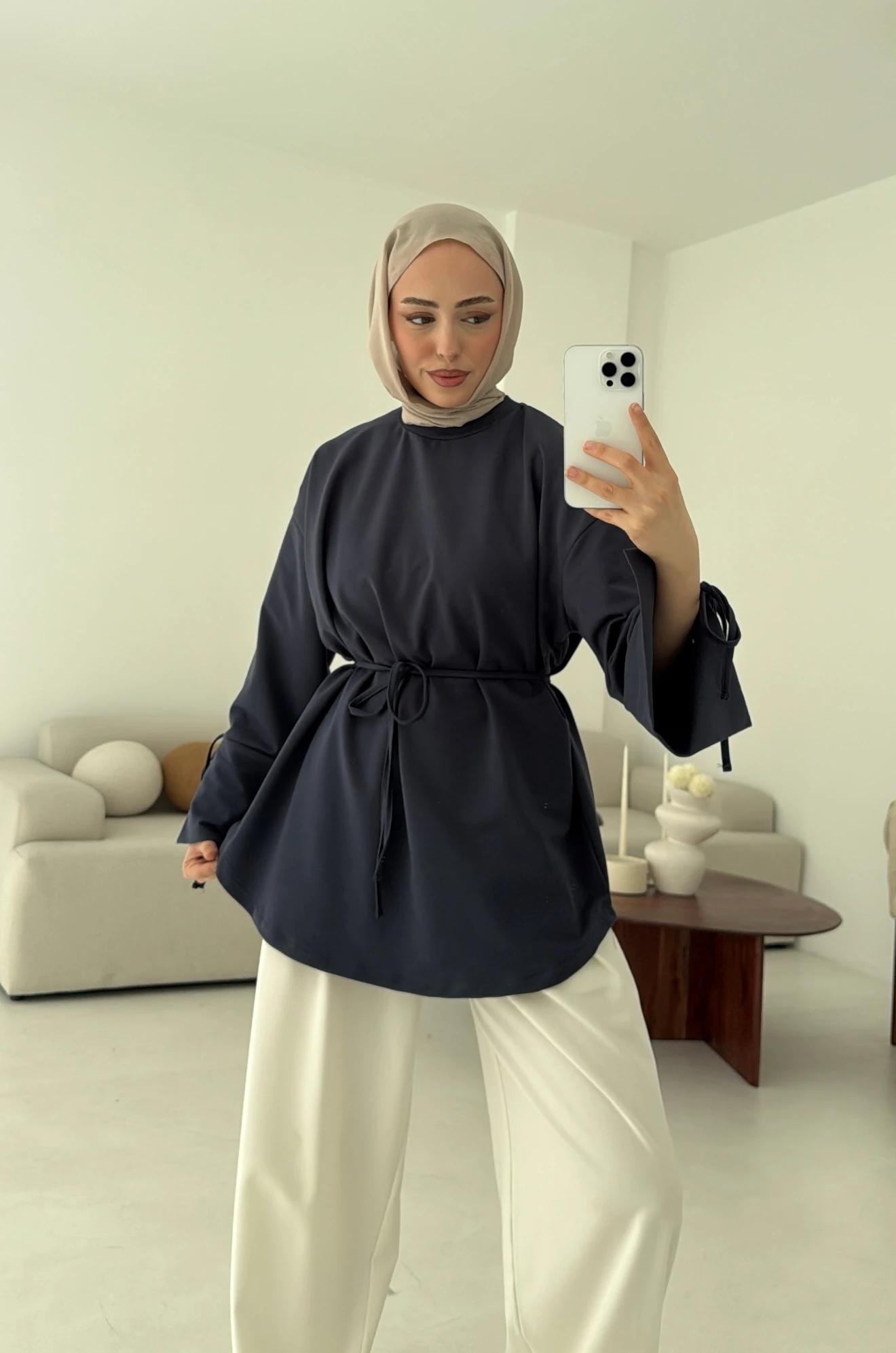 Manşeti Yırtmaçlı Sweat Antrasit