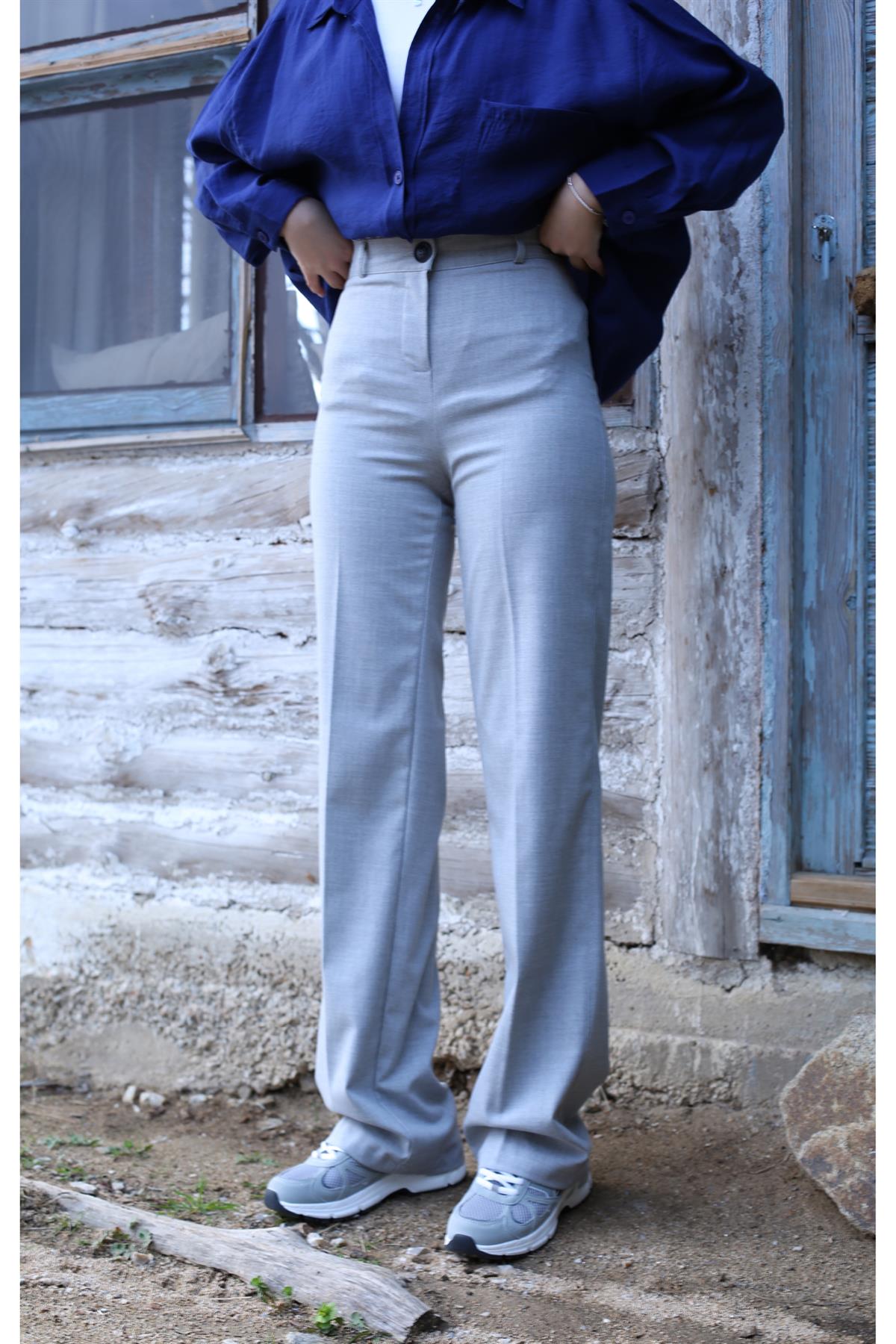 Tam Boy Gri Palazzo Pantolon