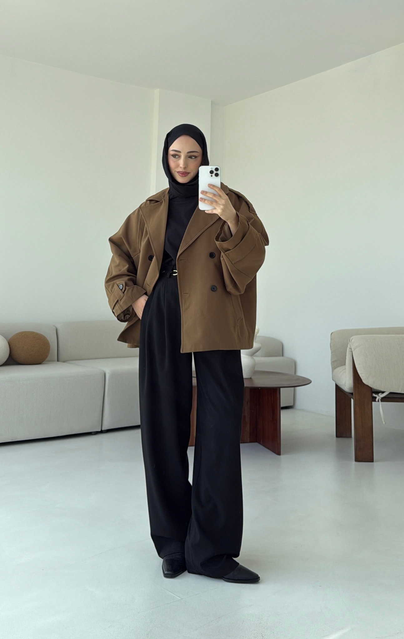 Geniş Kol Oversize Trençkot Olive