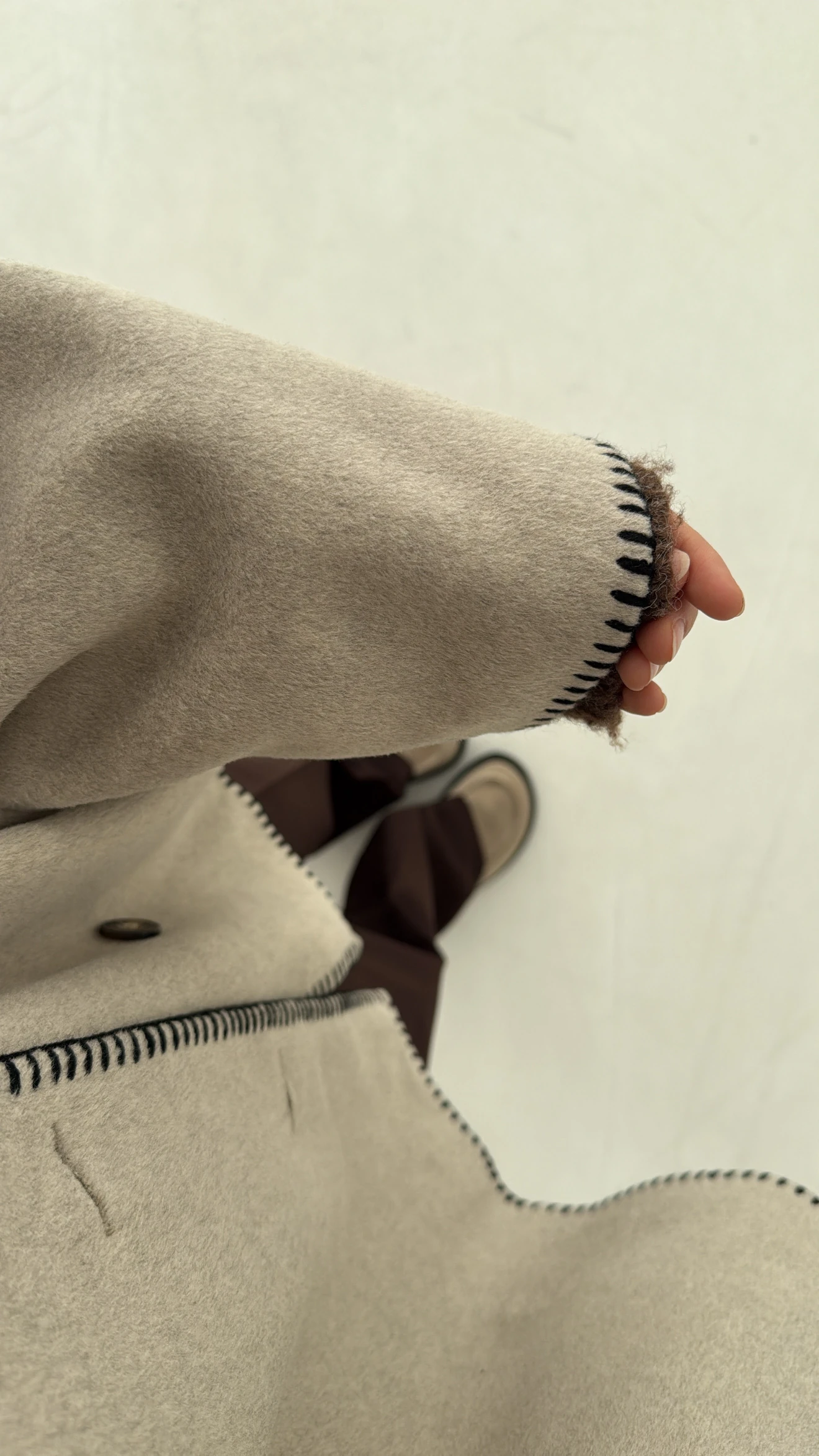 Nakış Detay Premium Kaban Vizon