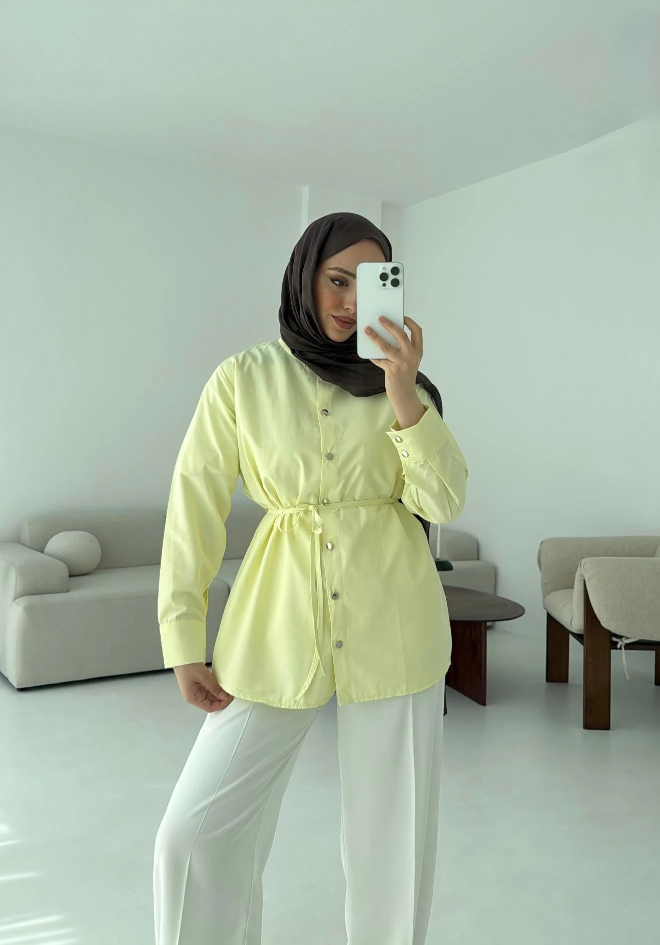 Seyyar Pelerinli Gömlek Sarı