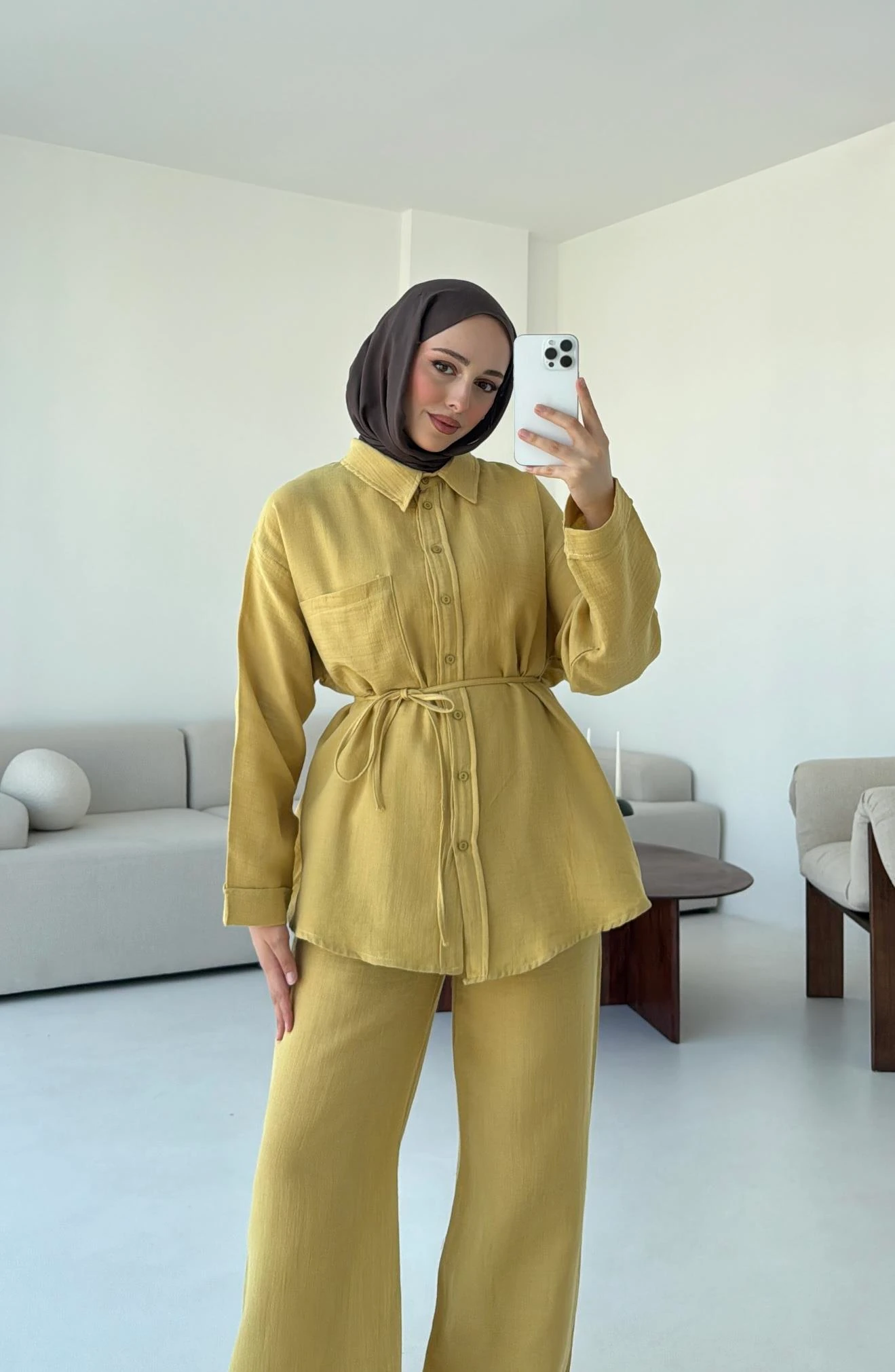 Müslin Pantolon TakımYağ Yeşili