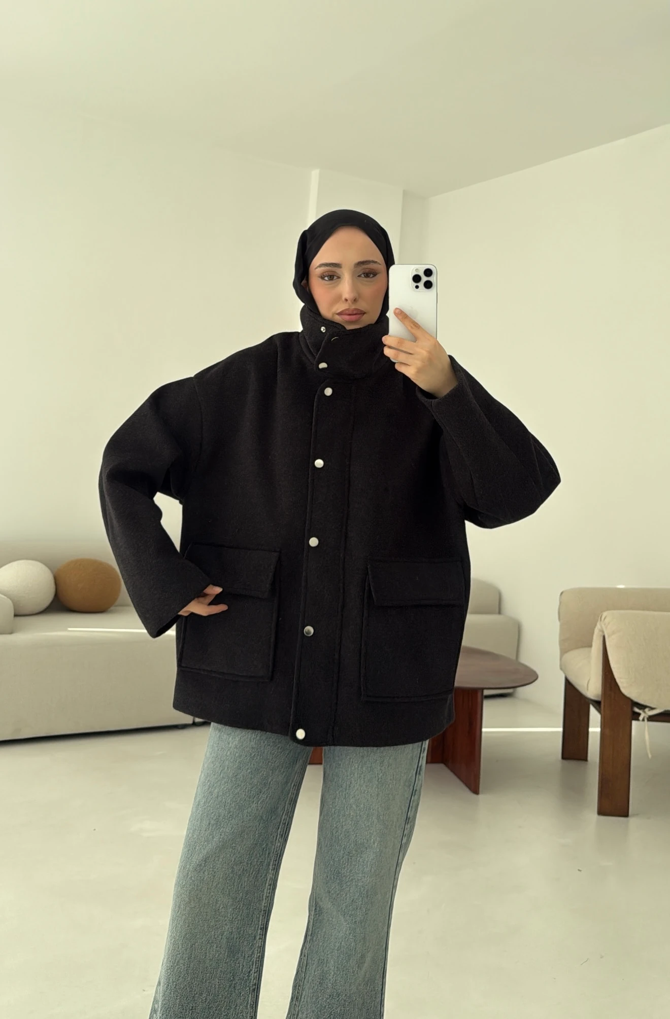 Klapalı Tasarım Kaban Kırçıllı Siyah