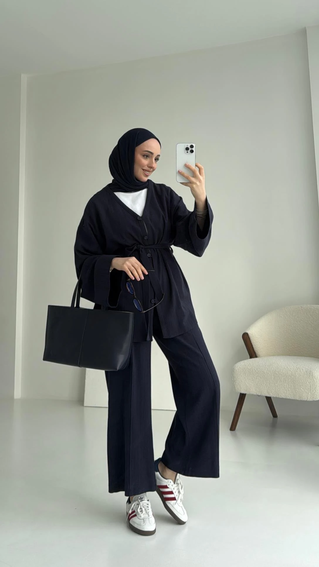 Bağcıklı Buluz Takım Lacivert