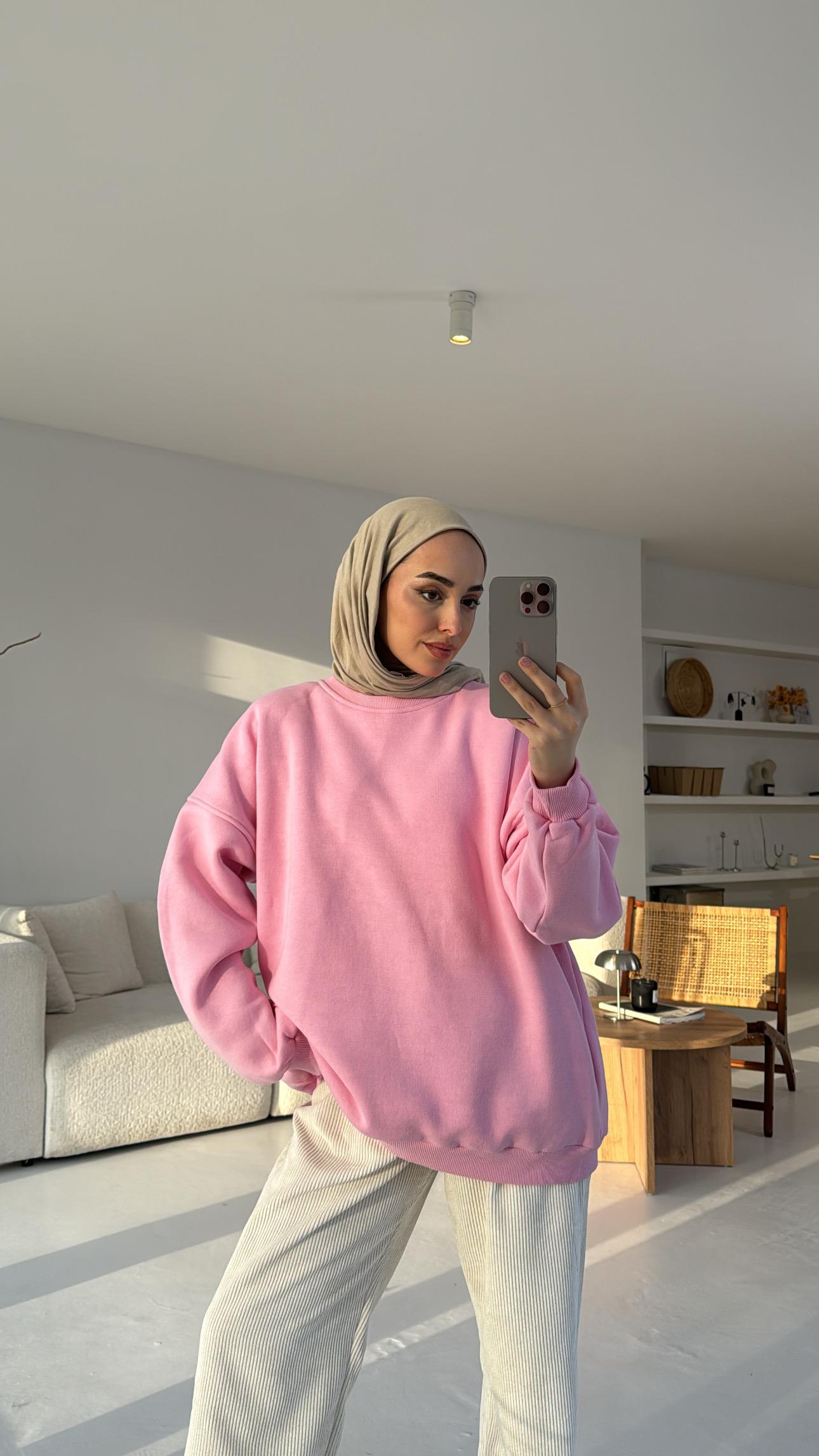 ZR Basıc Sweatshirt Pembe