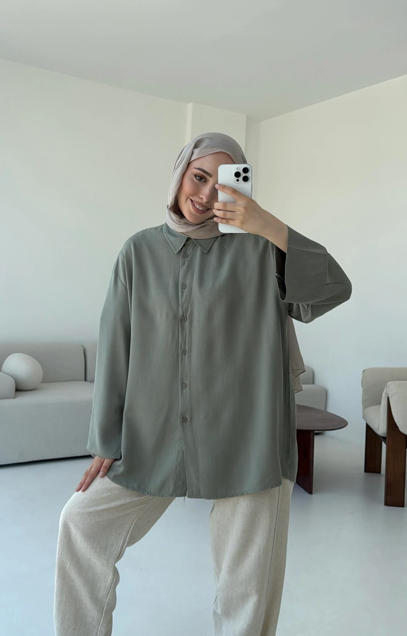 Tencel Yıkamalı Gömlek Cağla