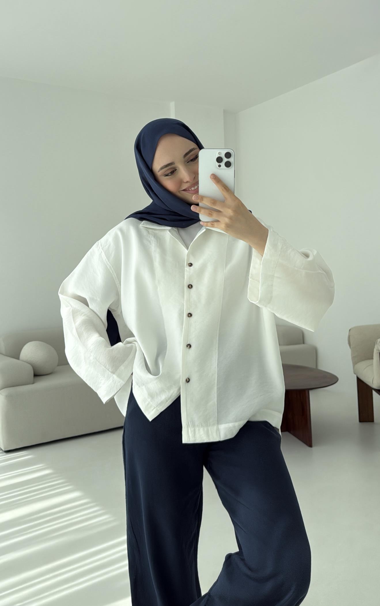 Oversize Gömlek Beyaz