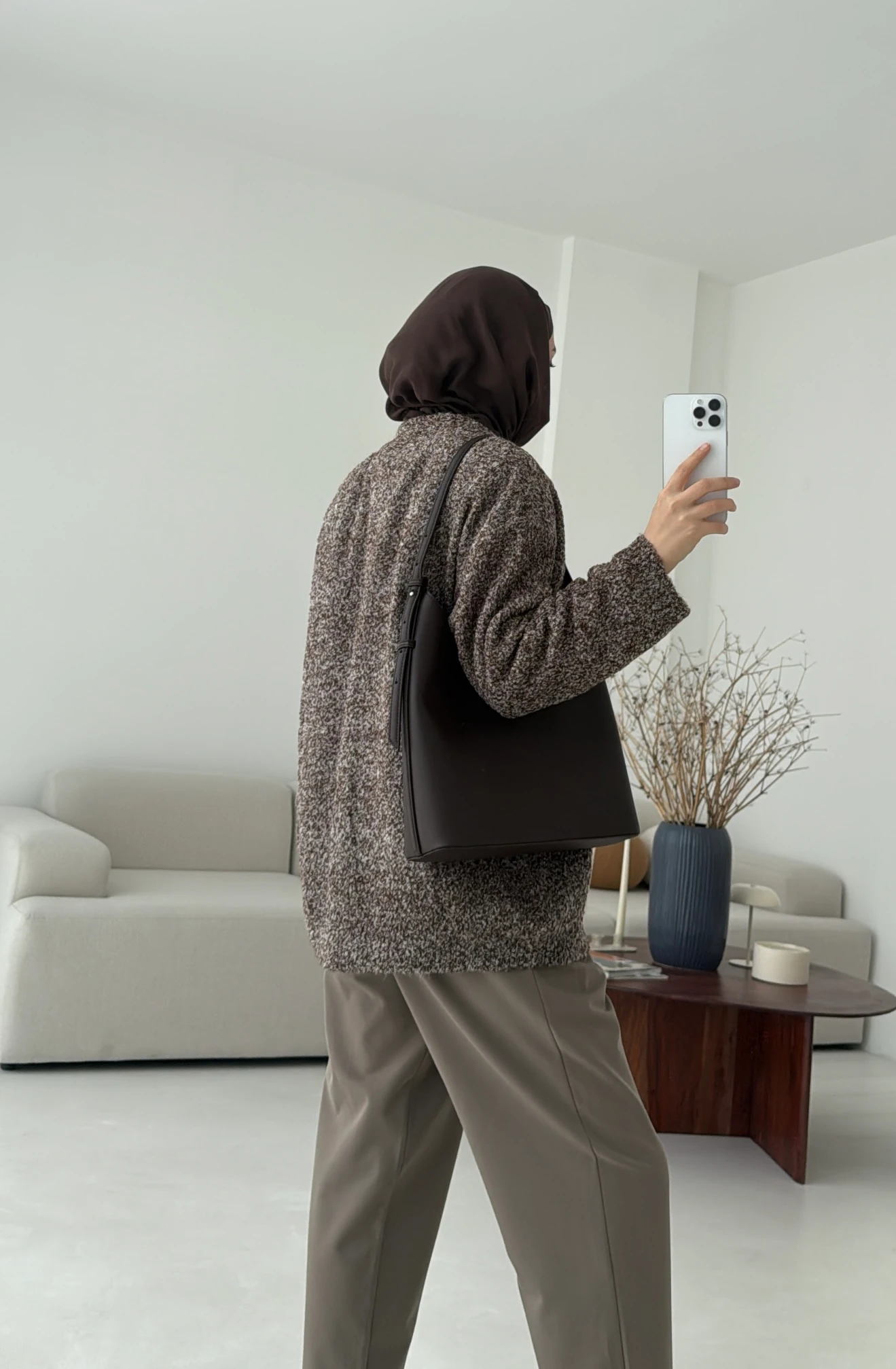 Kahve Benekli Hırka 