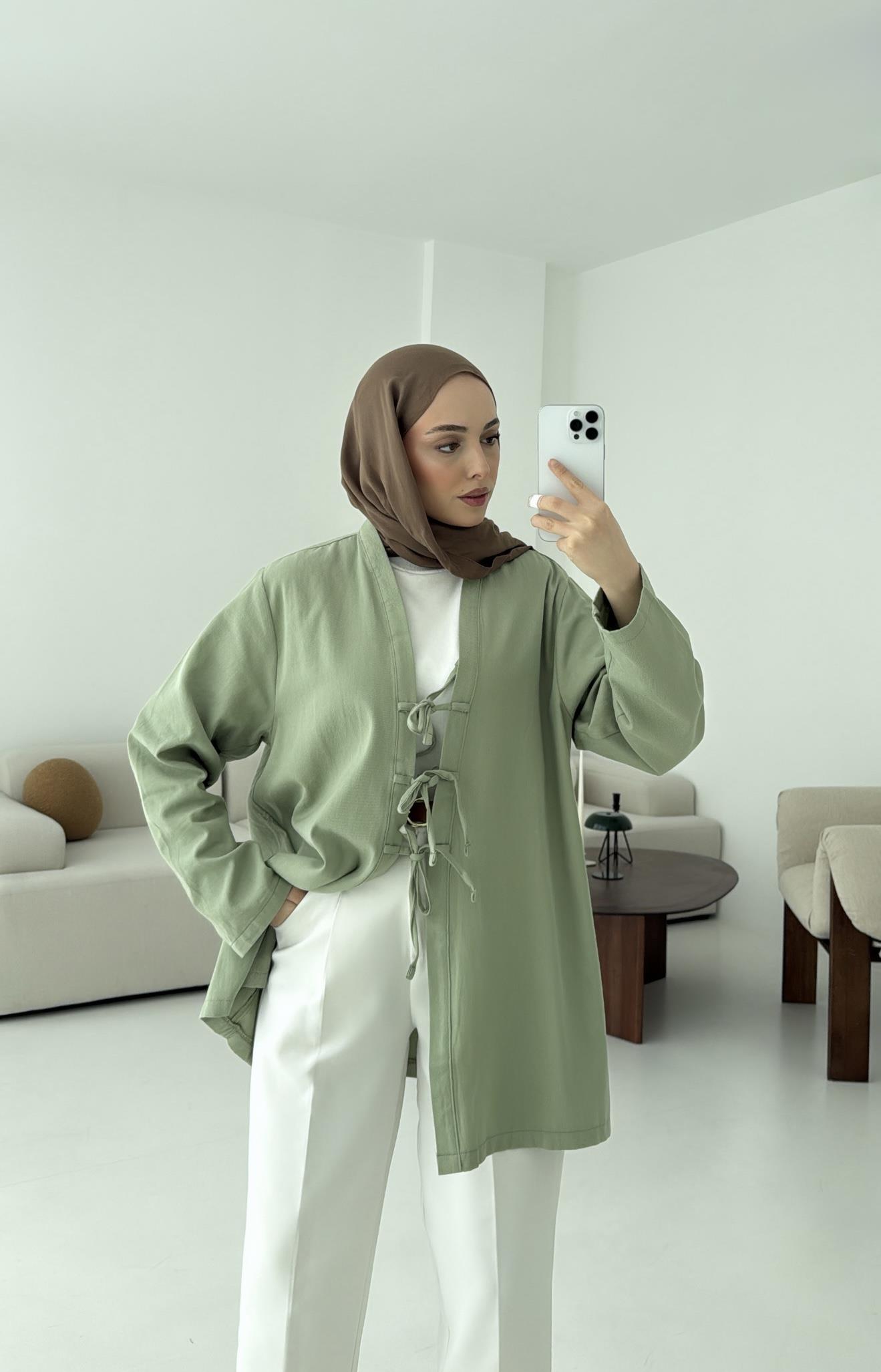 Üç Bağlamalı Kimono Mint