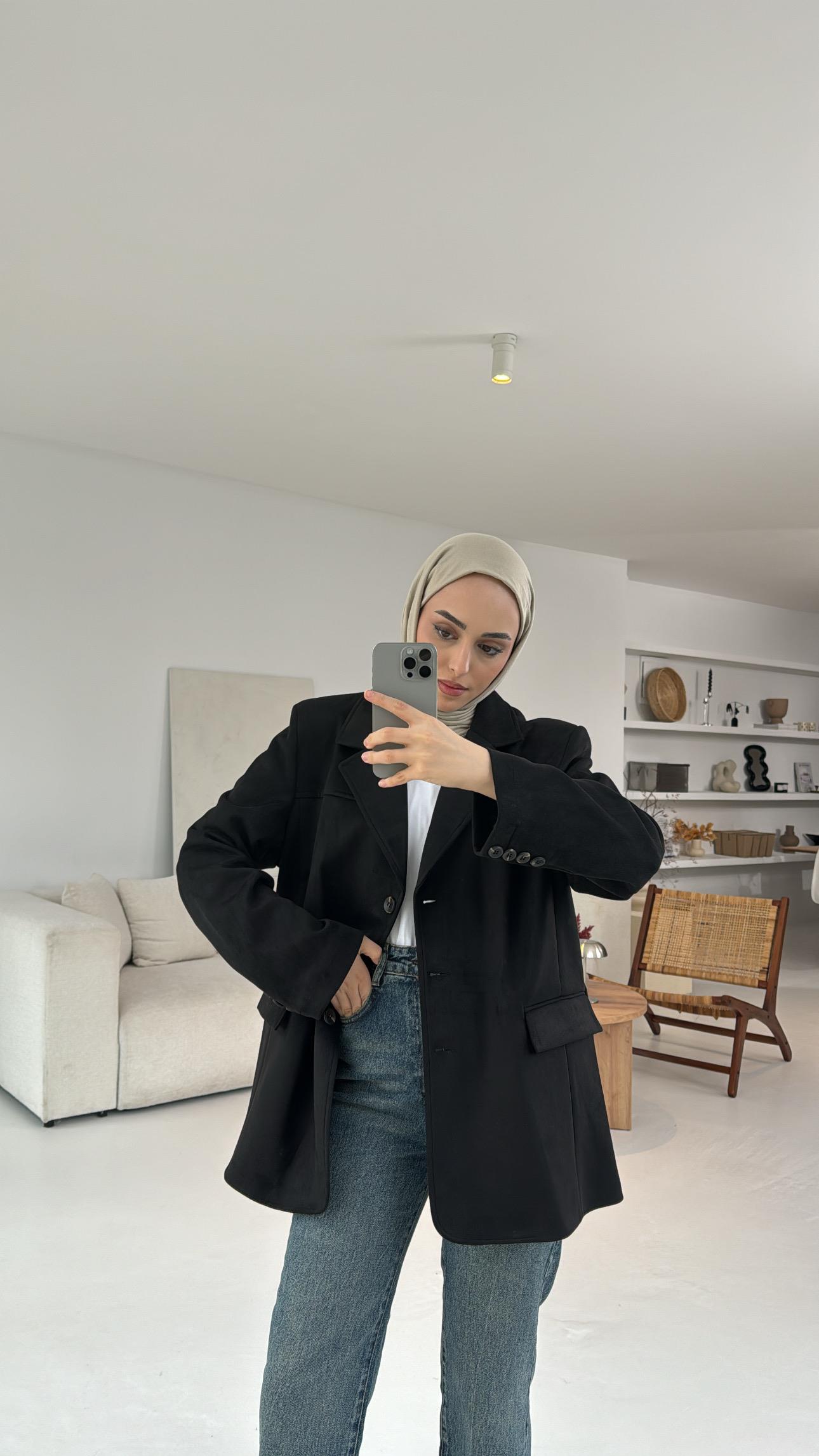 Süet Siyah Ceket