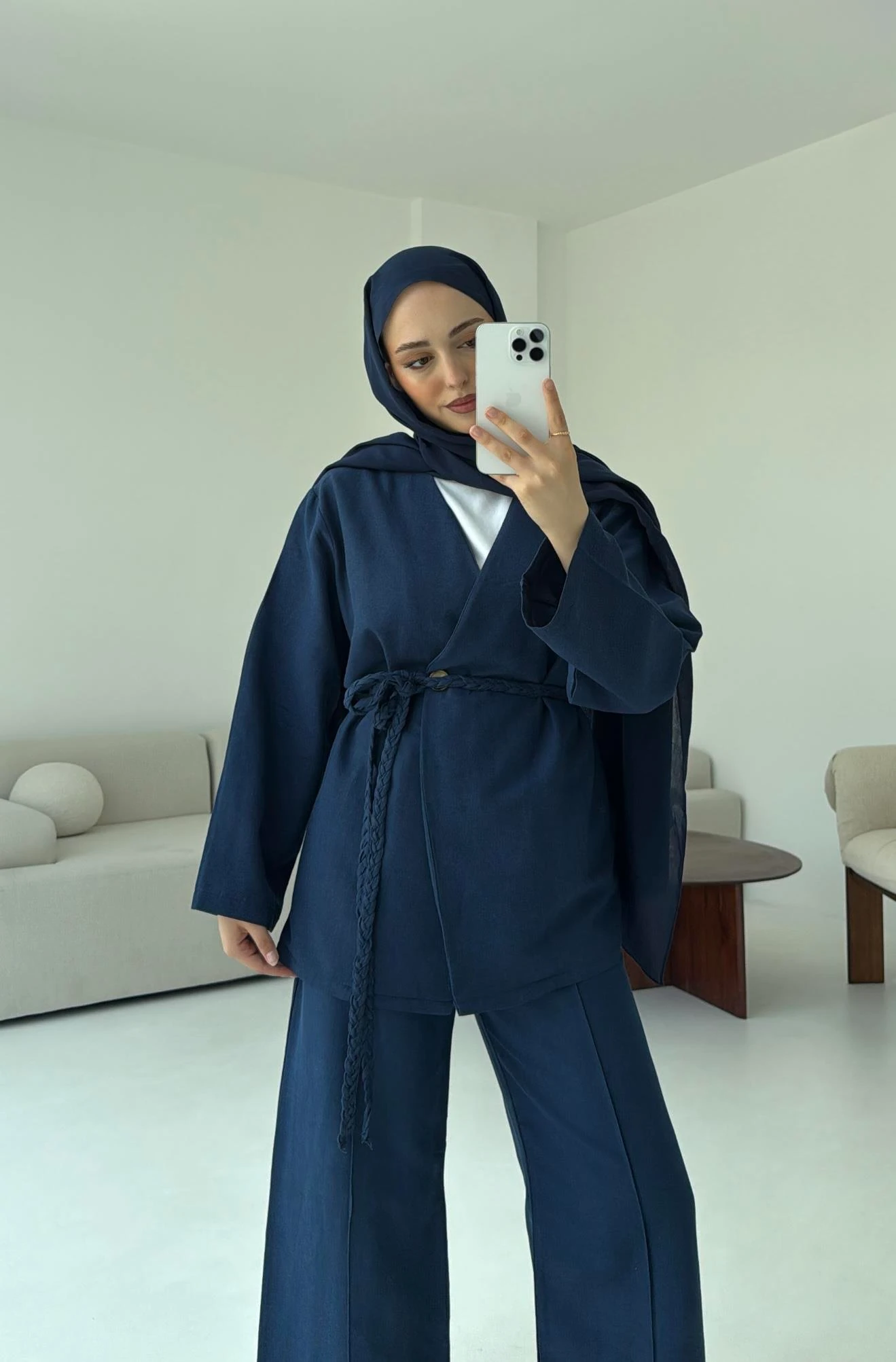 Örgü Kemer Takım Lacivert