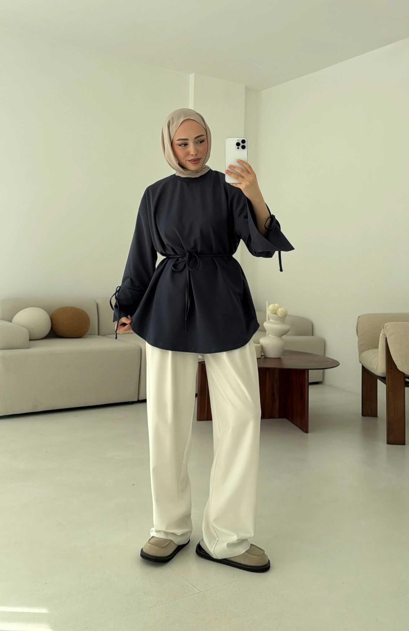 Manşeti Yırtmaçlı Sweat Antrasit