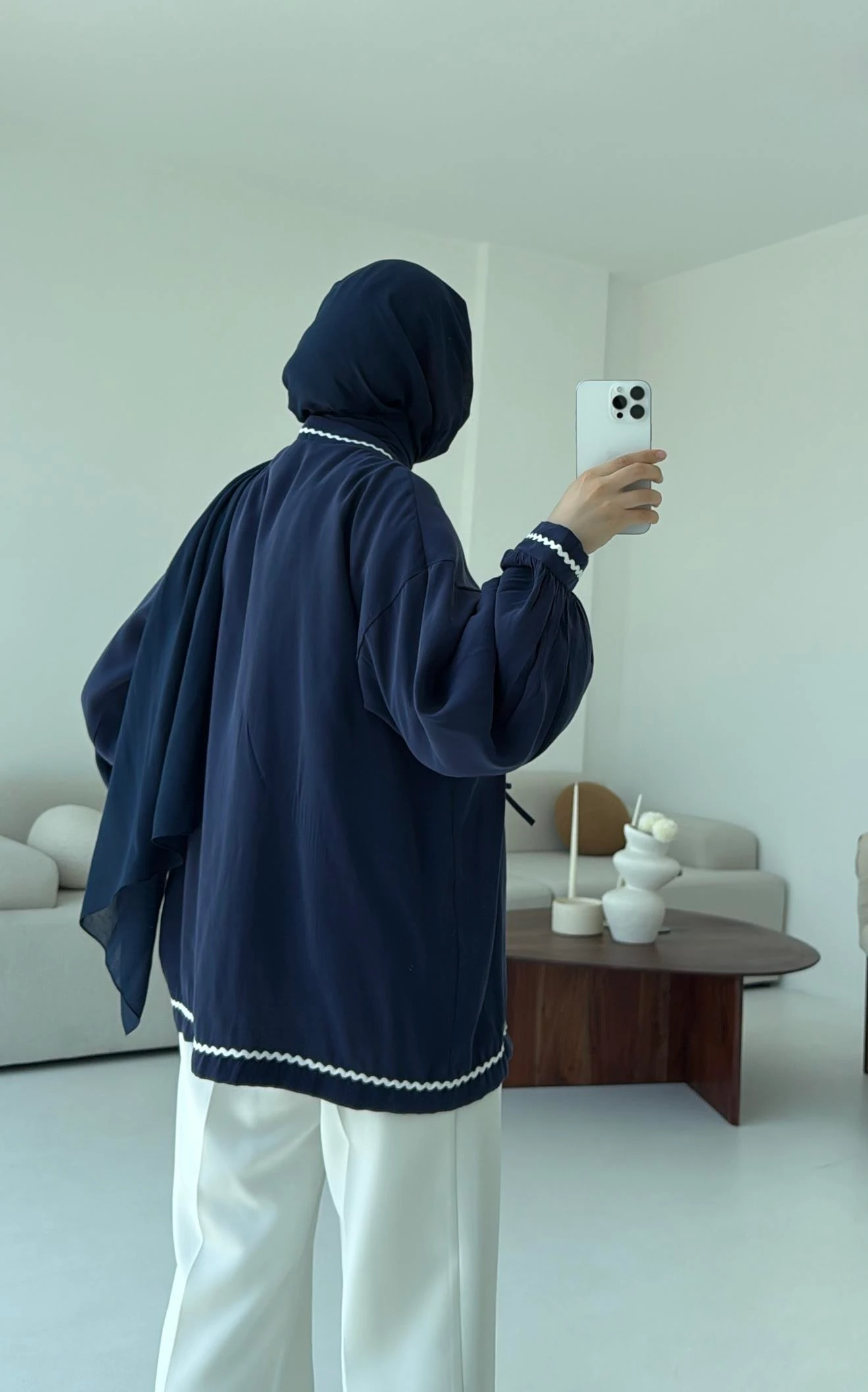 Bağlamalı Dantel Detay Kimono Lacivert