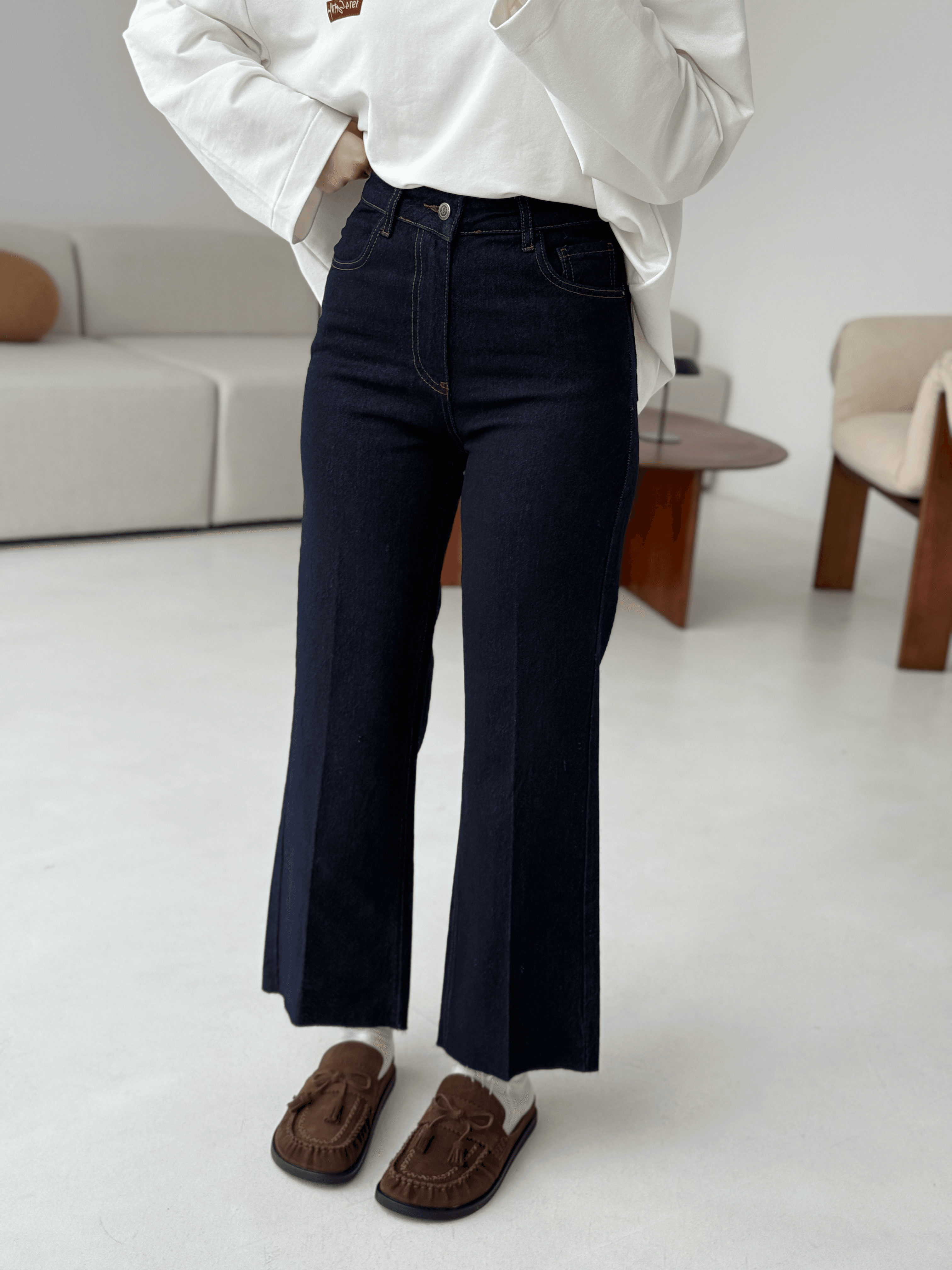 Premium Paçası Kesik Jean Lacivert R143