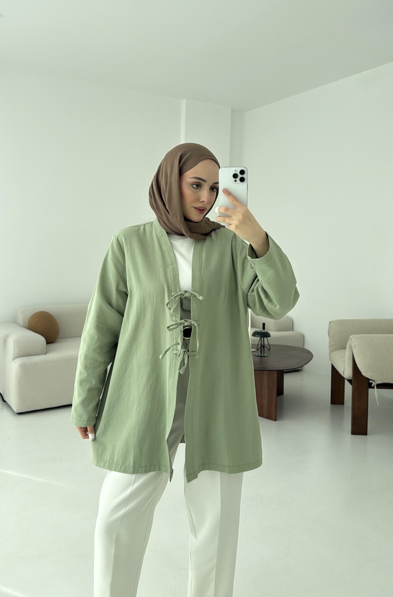 Üç Bağlamalı Kimono Mint
