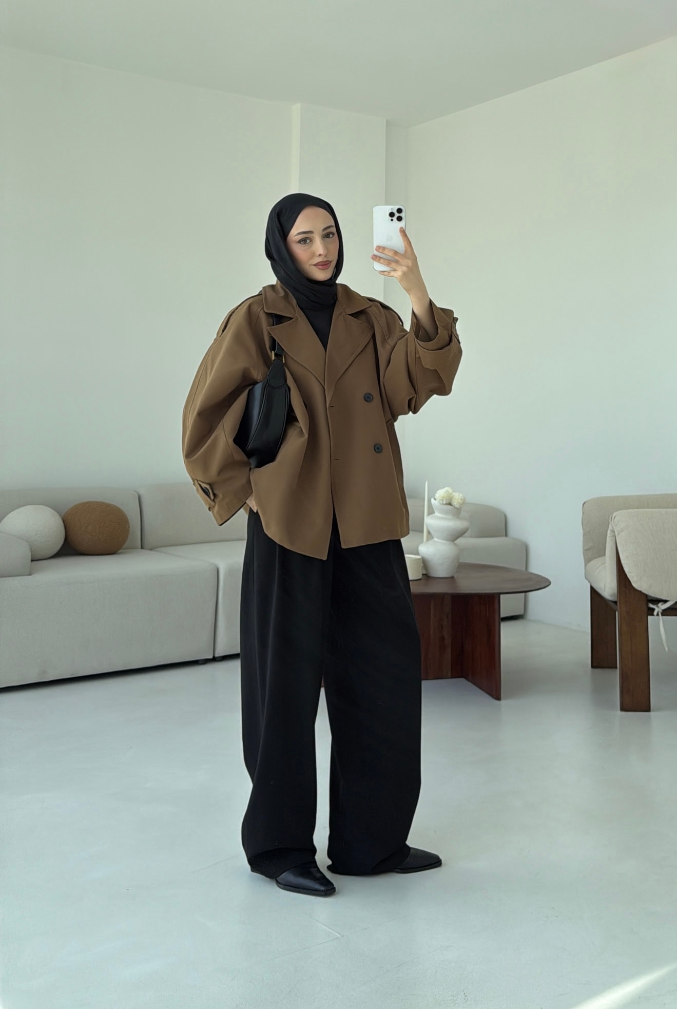 Geniş Kol Oversize Trençkot Olive