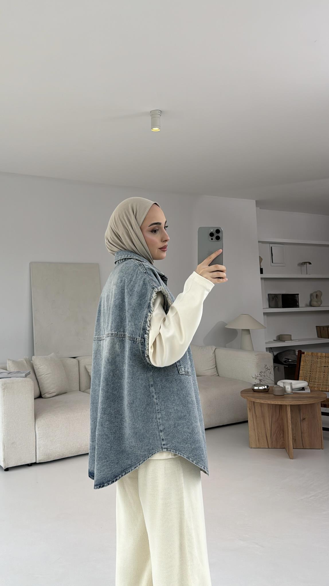 Oversize Denim Yelek