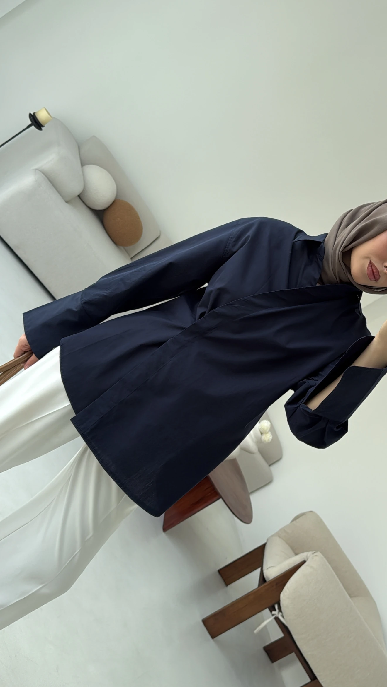 Yandan Düğmeli Gömlek Lacivert