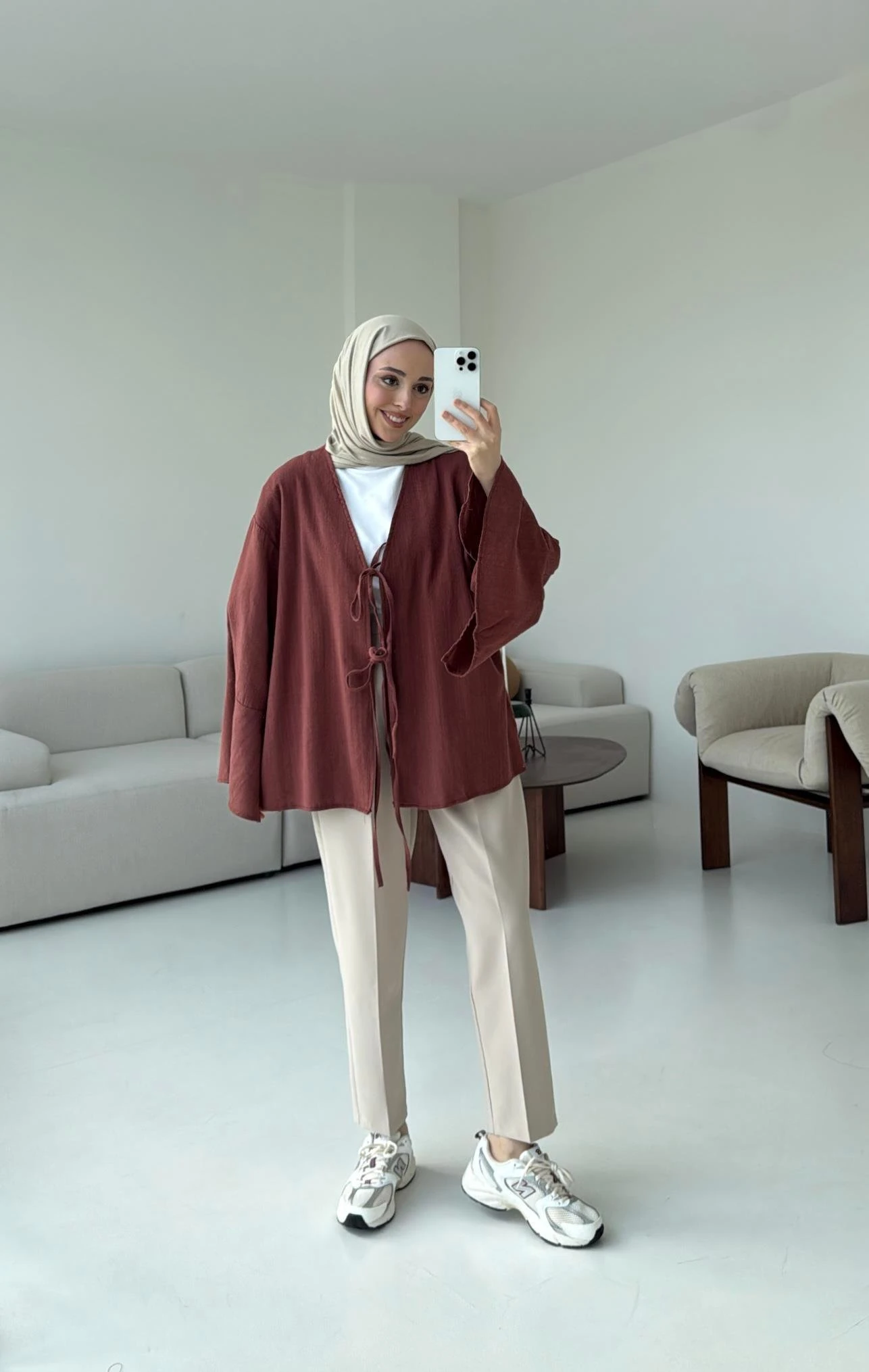 Kol Detay Kimono Kiremit