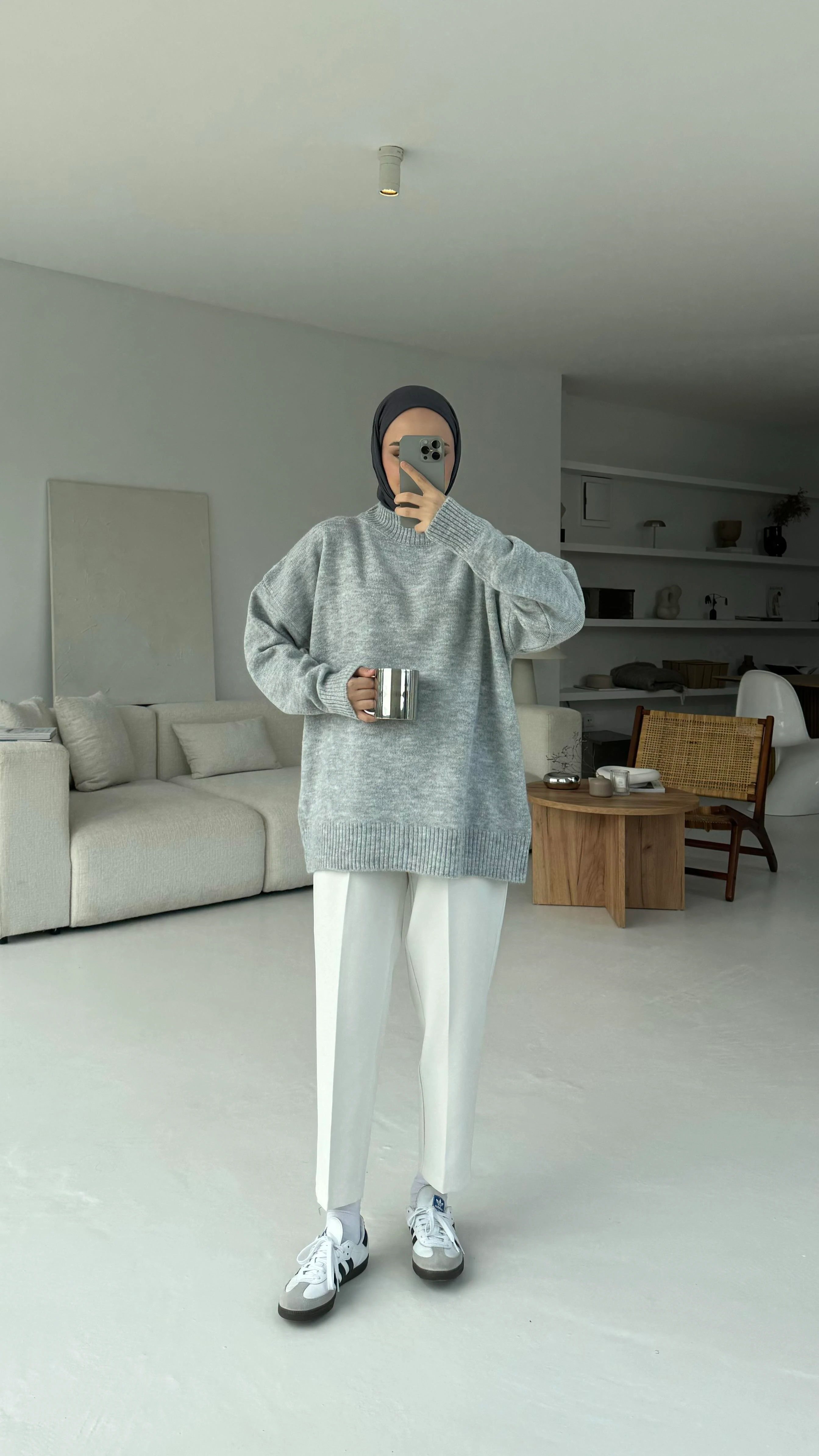 Yumuşak Triko Kazak Gri