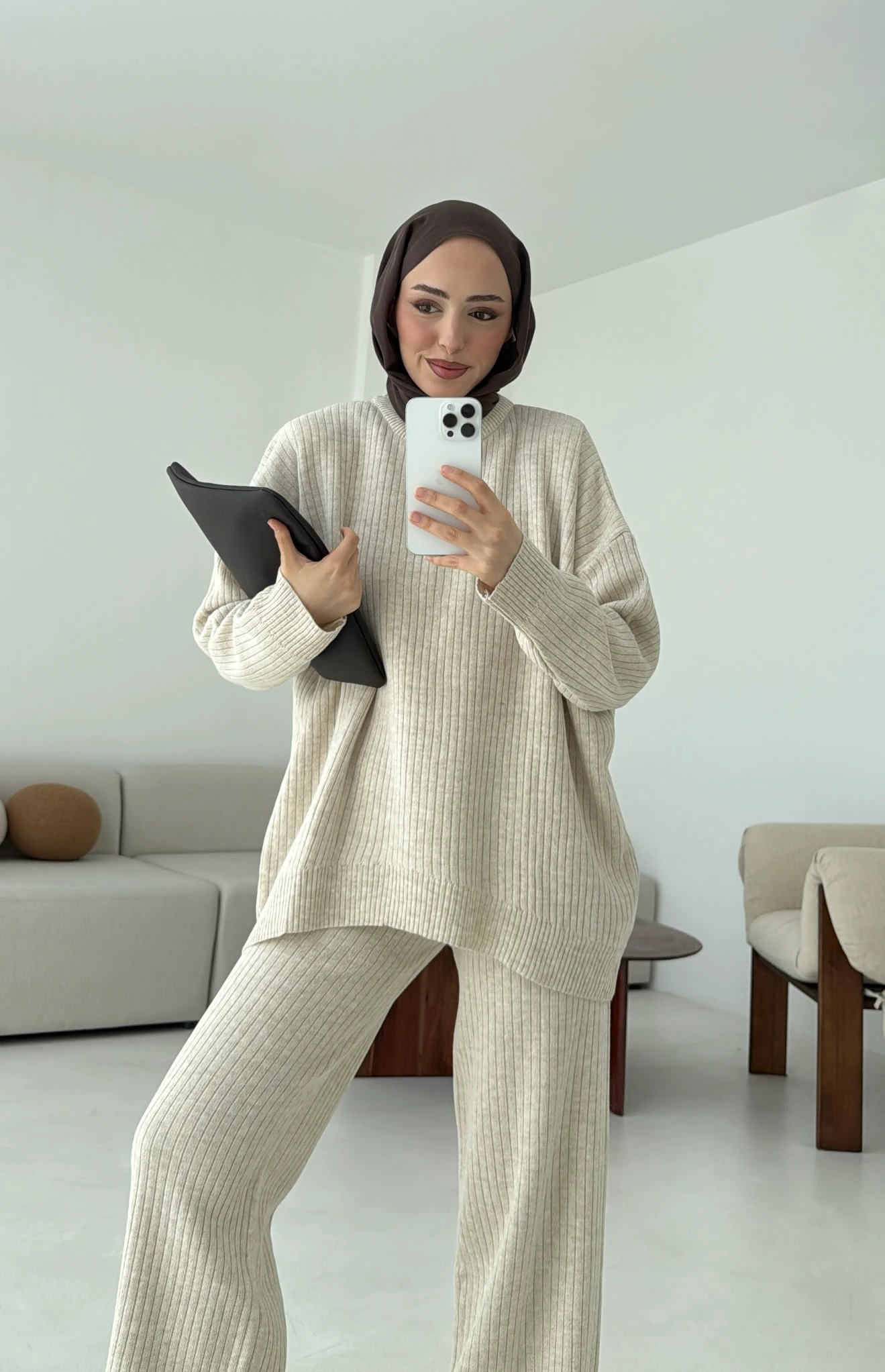 Bisiklet Yaka Triko Takım Taş