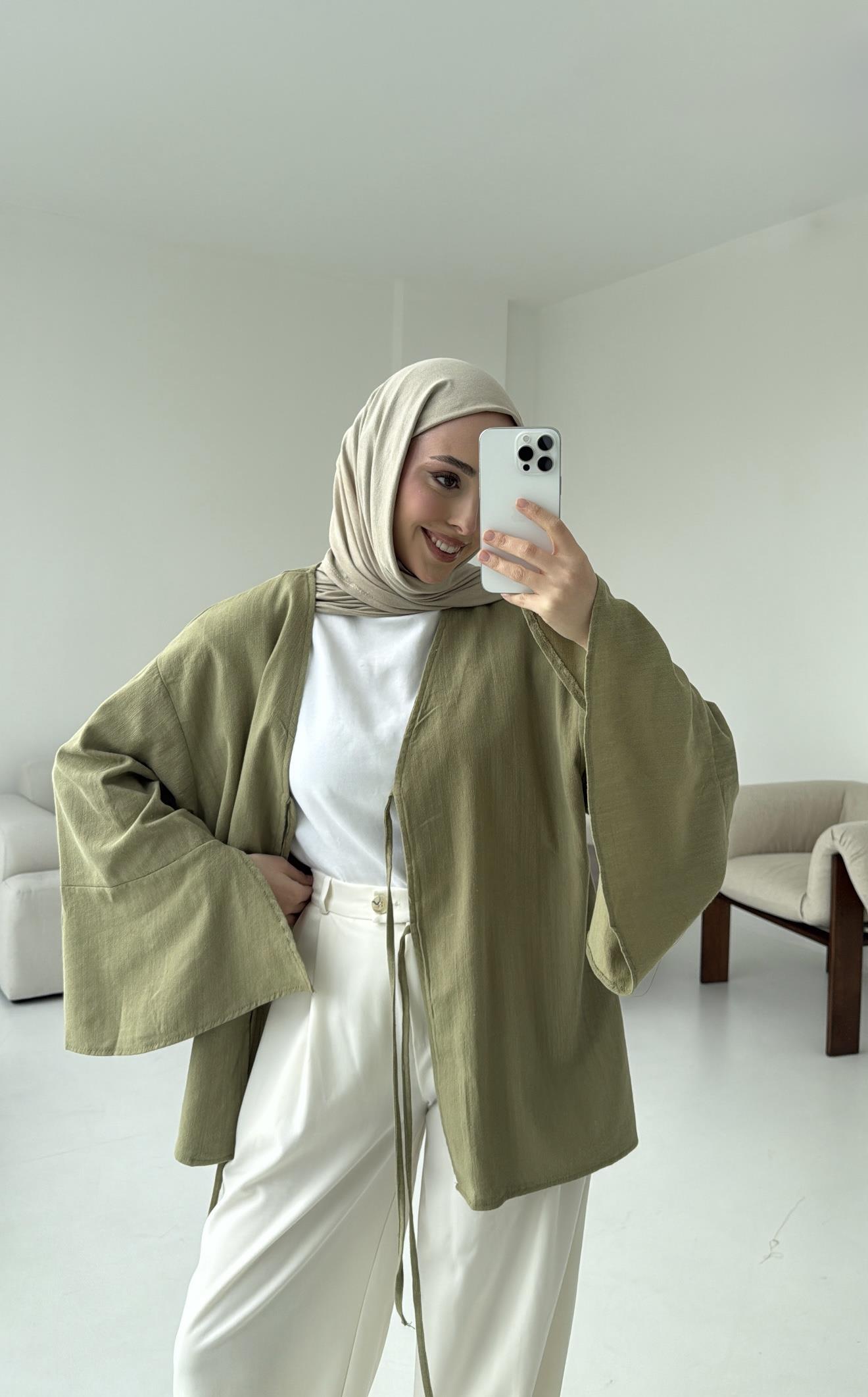 Kol Detay Kimono Çağla