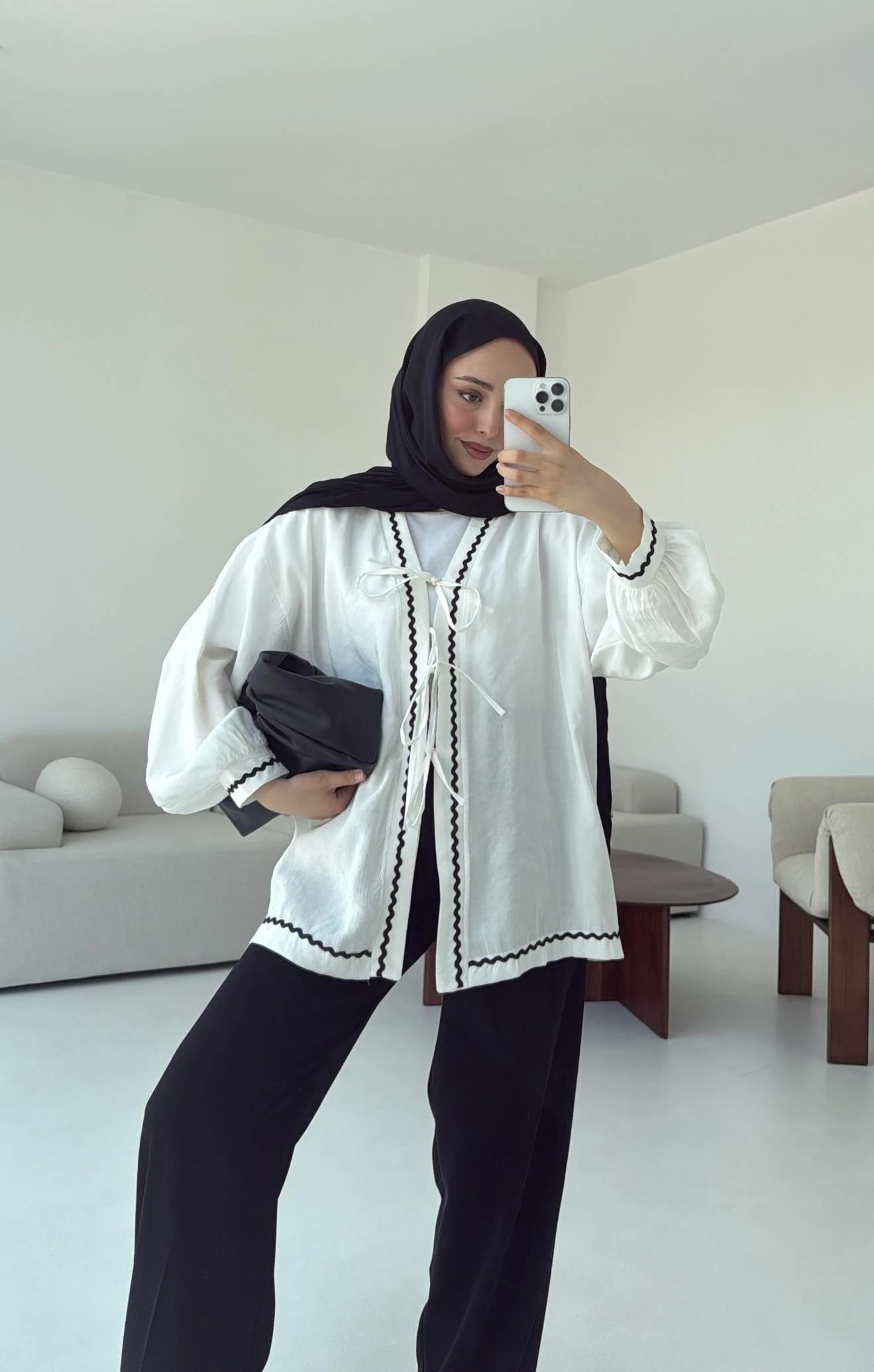 Bağlamalı Dantel Detay Kimono Beyaz