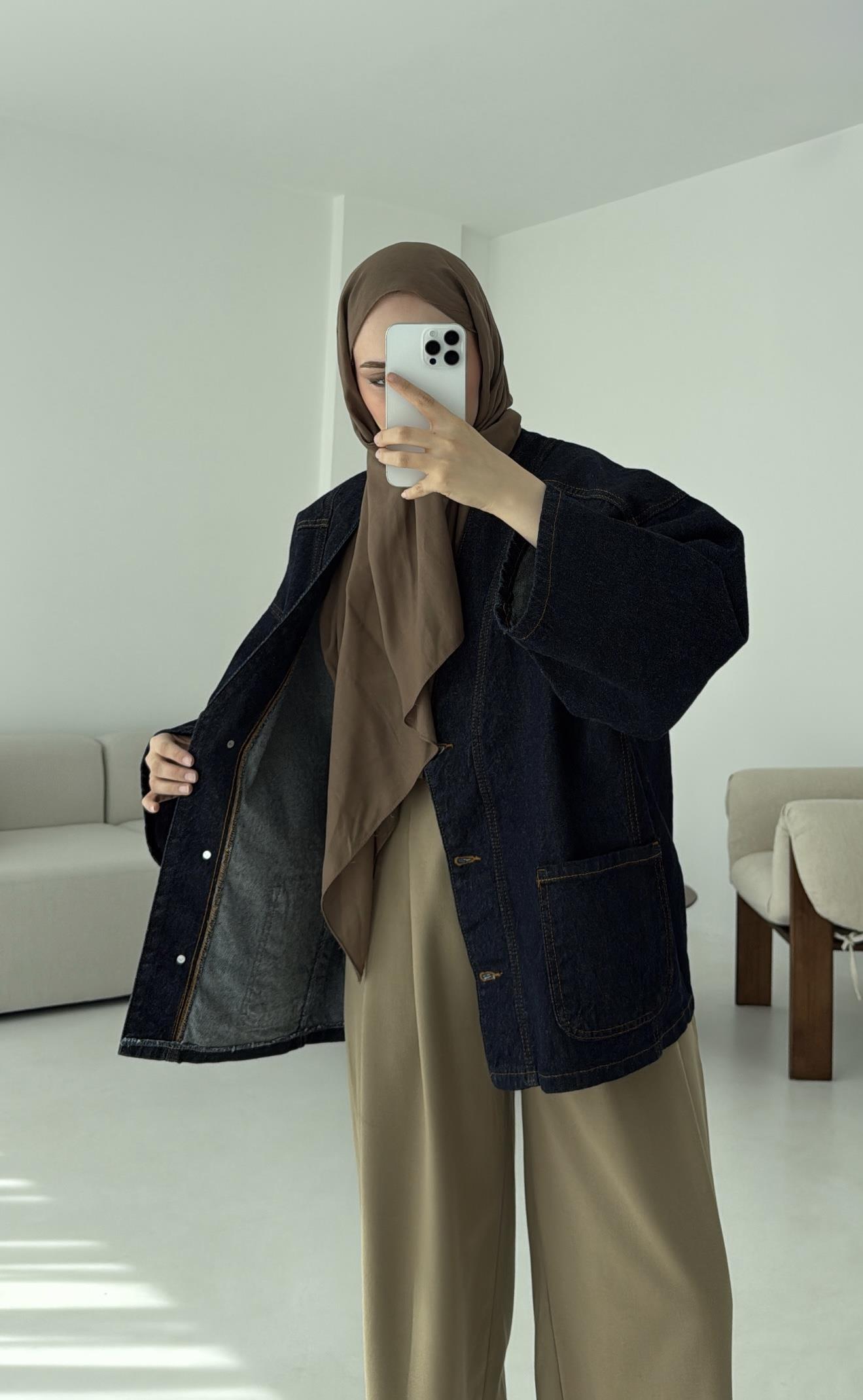 Oversize Wide Denim Ceket