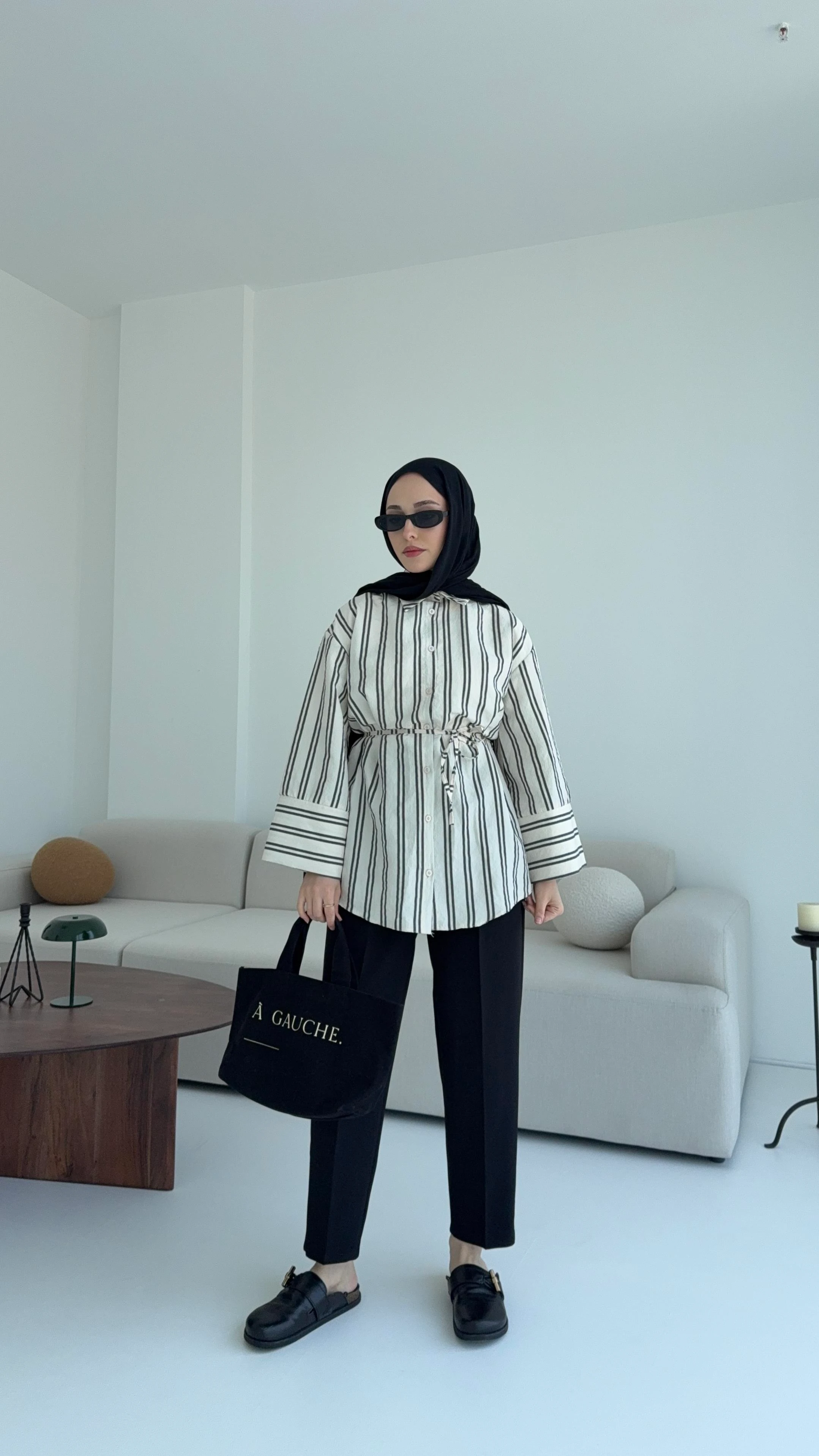 Çizgili Bağlamalı Gömlek