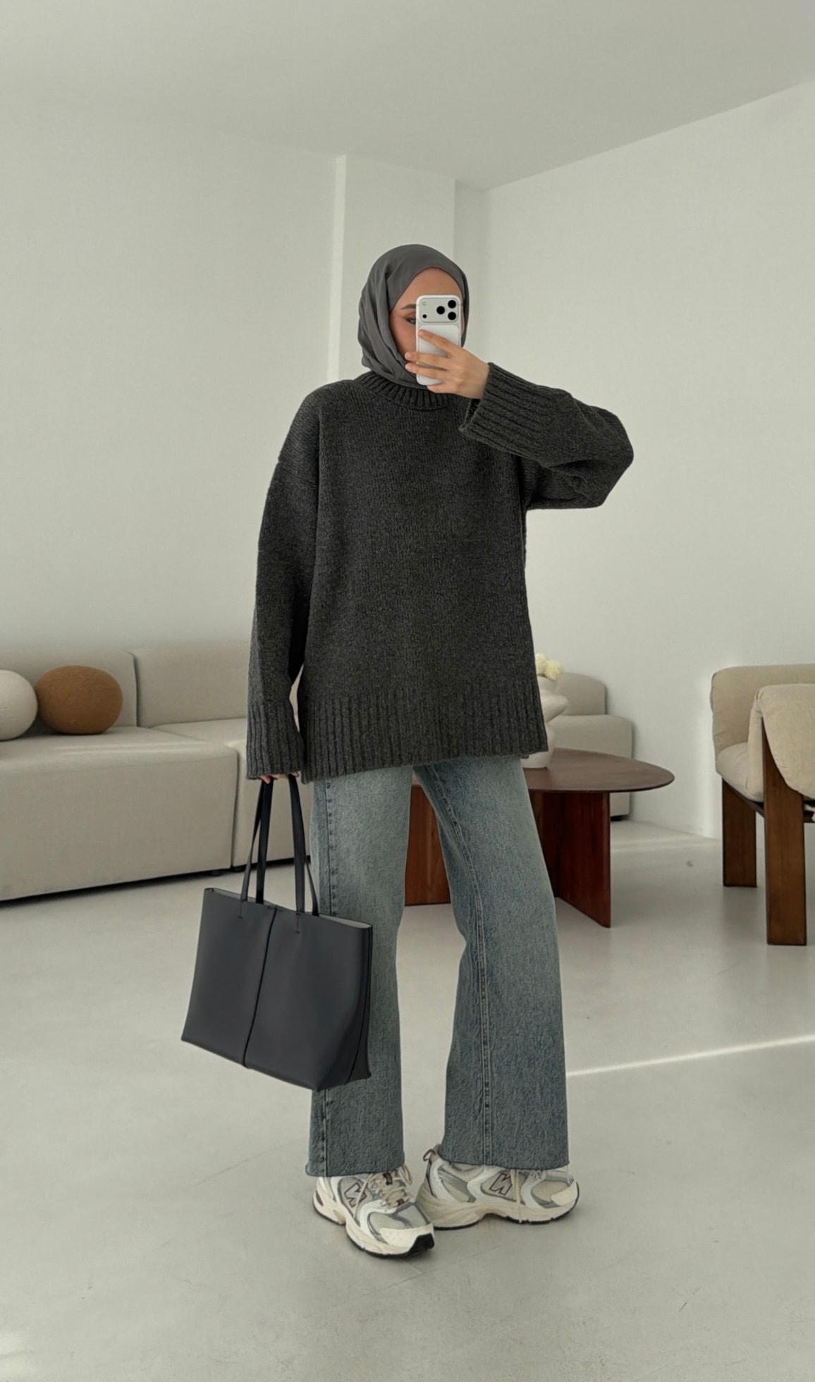 Oversize Soft Triko Kazak Antrasit