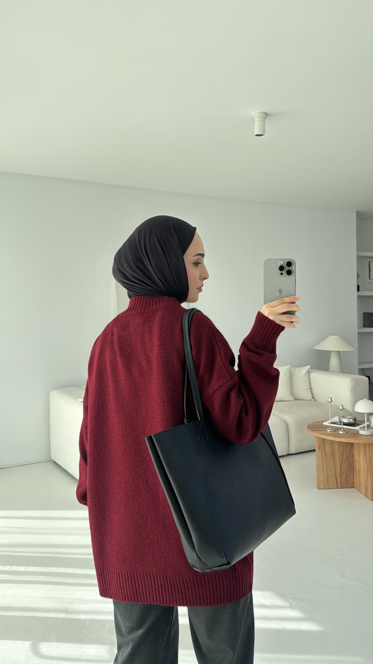 Yumuşak Triko Kazak Bordo