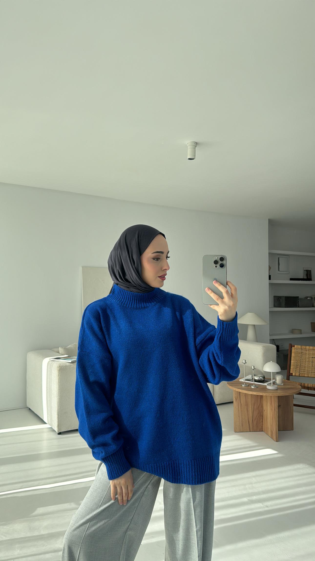 Yumuşak Triko Kazak Mavi