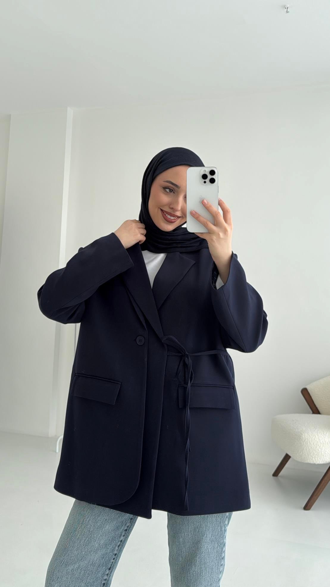 Tasarım Blazer Ceket Lacivert