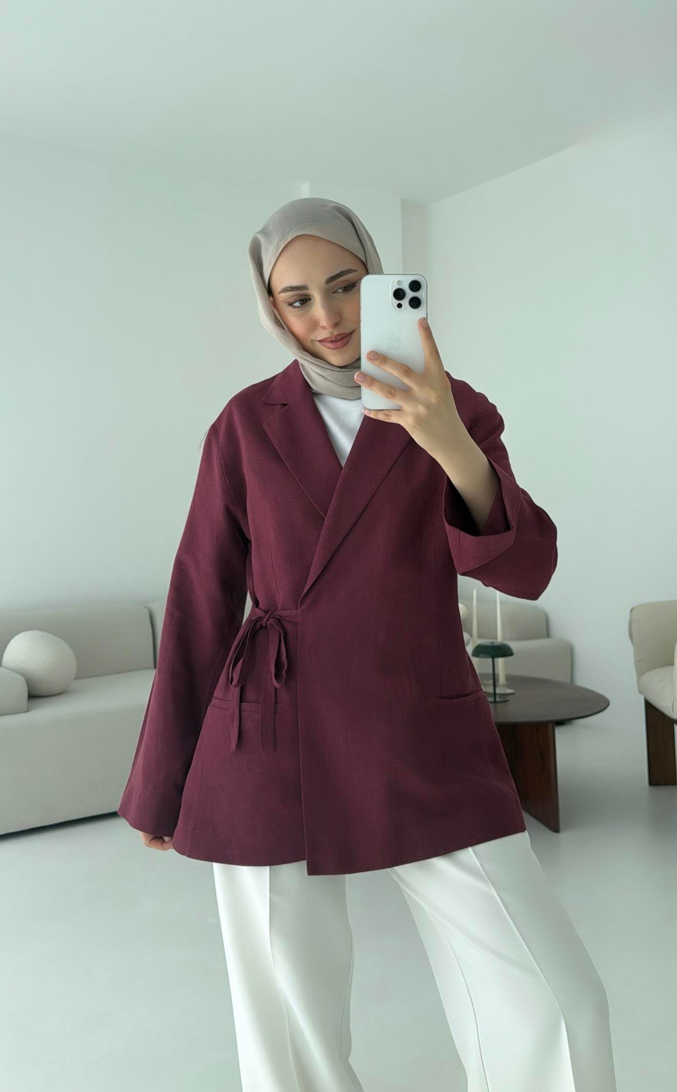 Yazlık Bordo Ceket