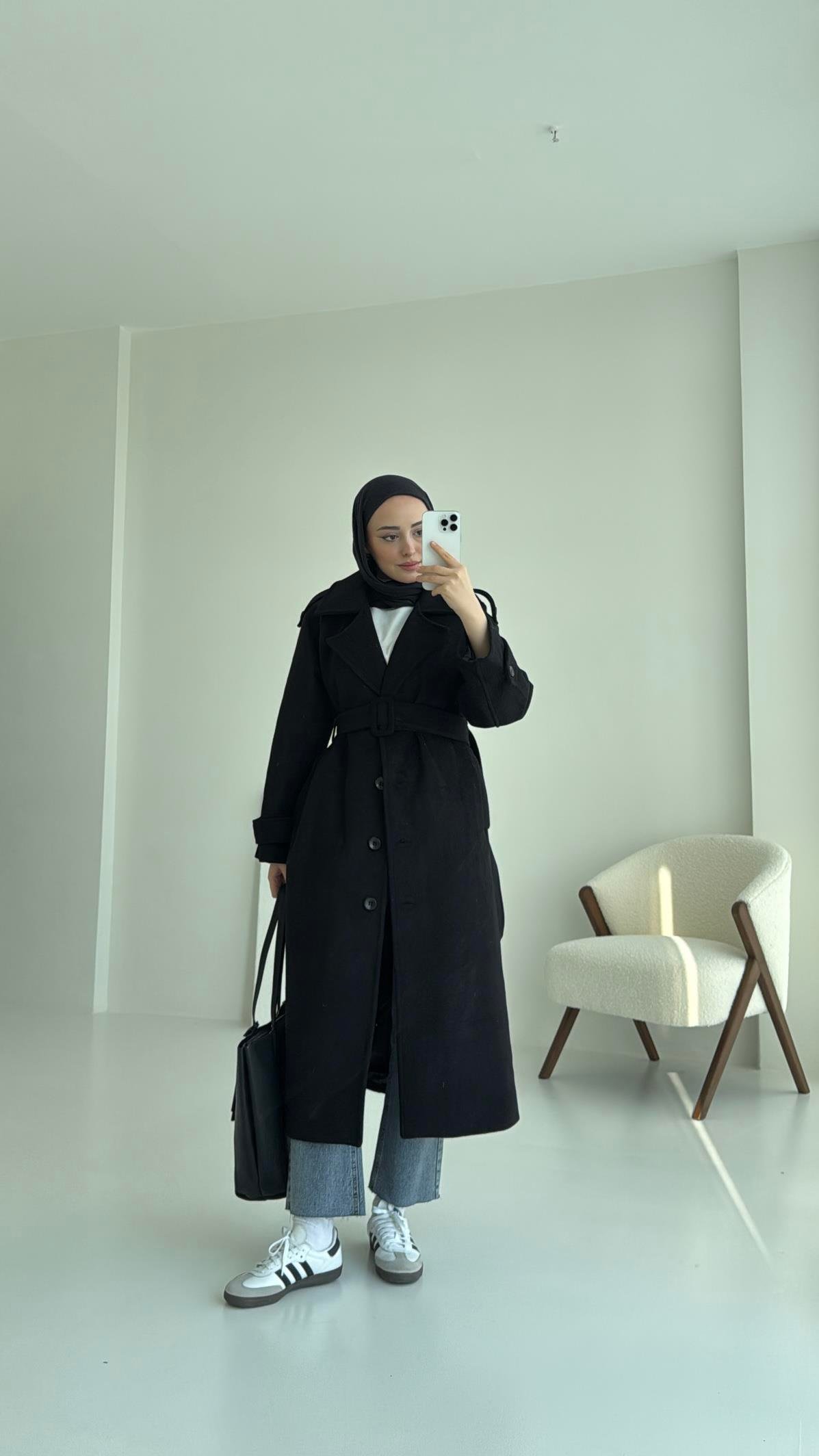 Siyah Premium Kaban Kemerli