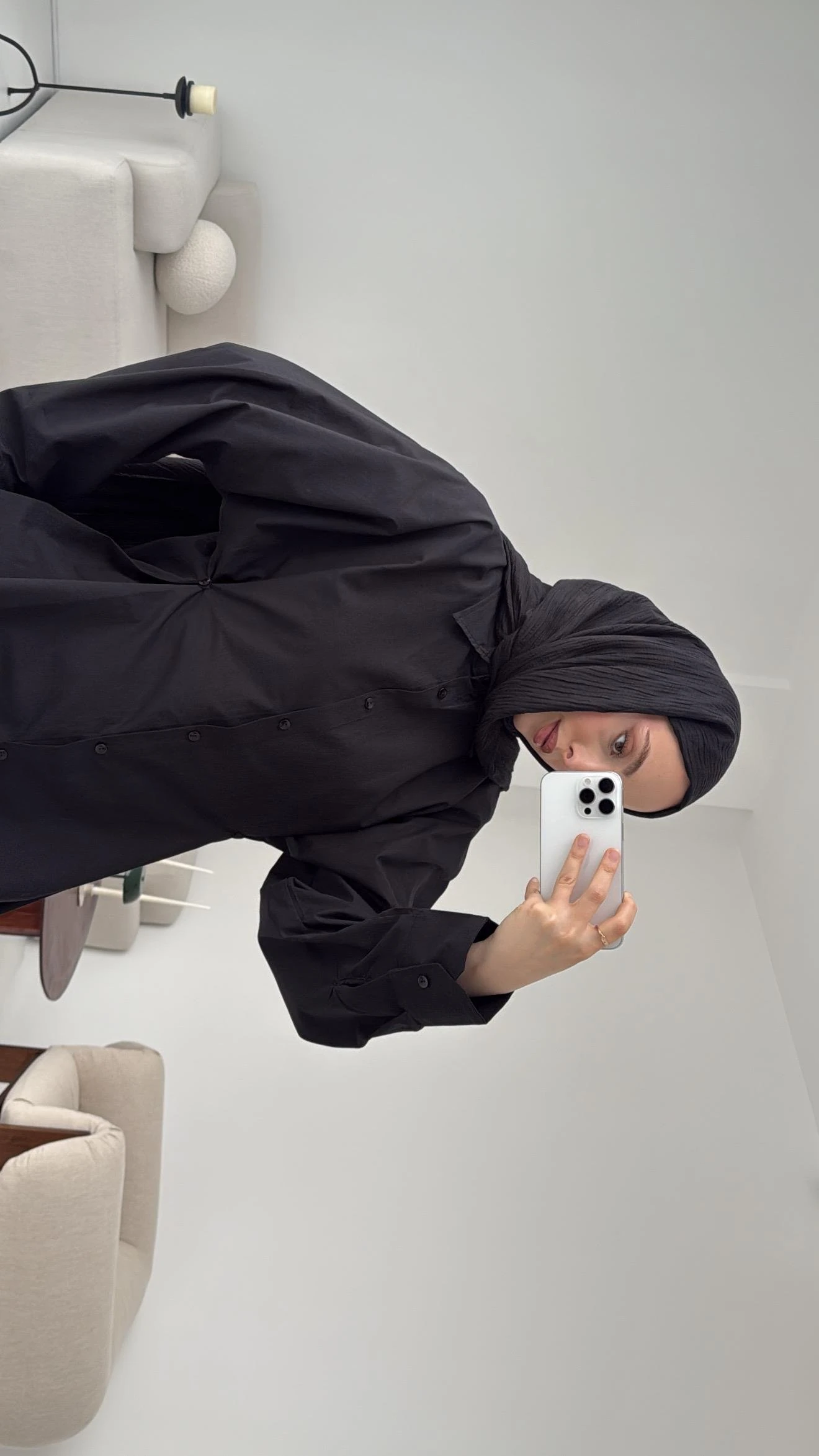 Yanları Düğmeli Gömlek Siyah