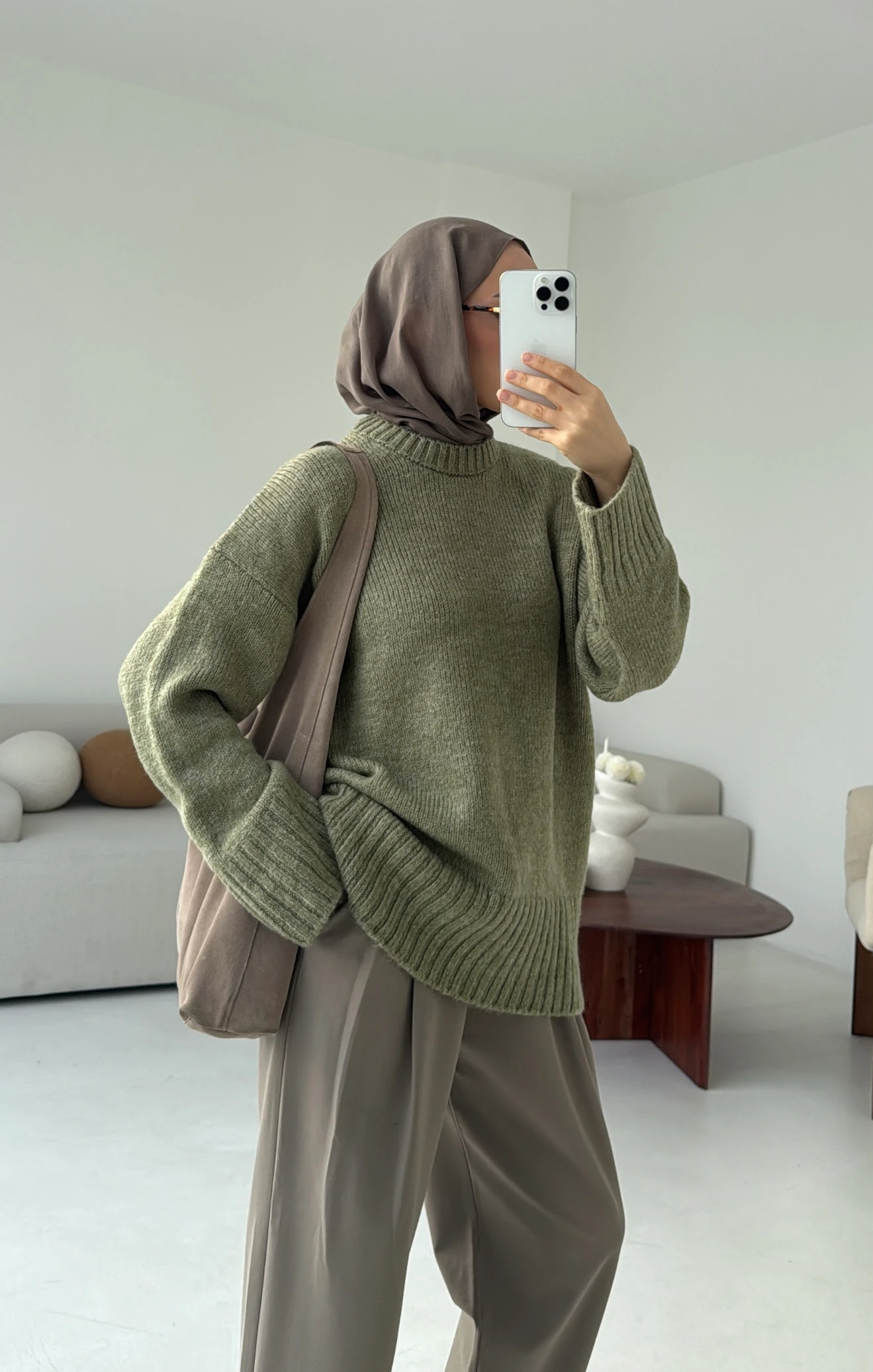 Oversize Soft Triko Kazak Soft Yeşil
