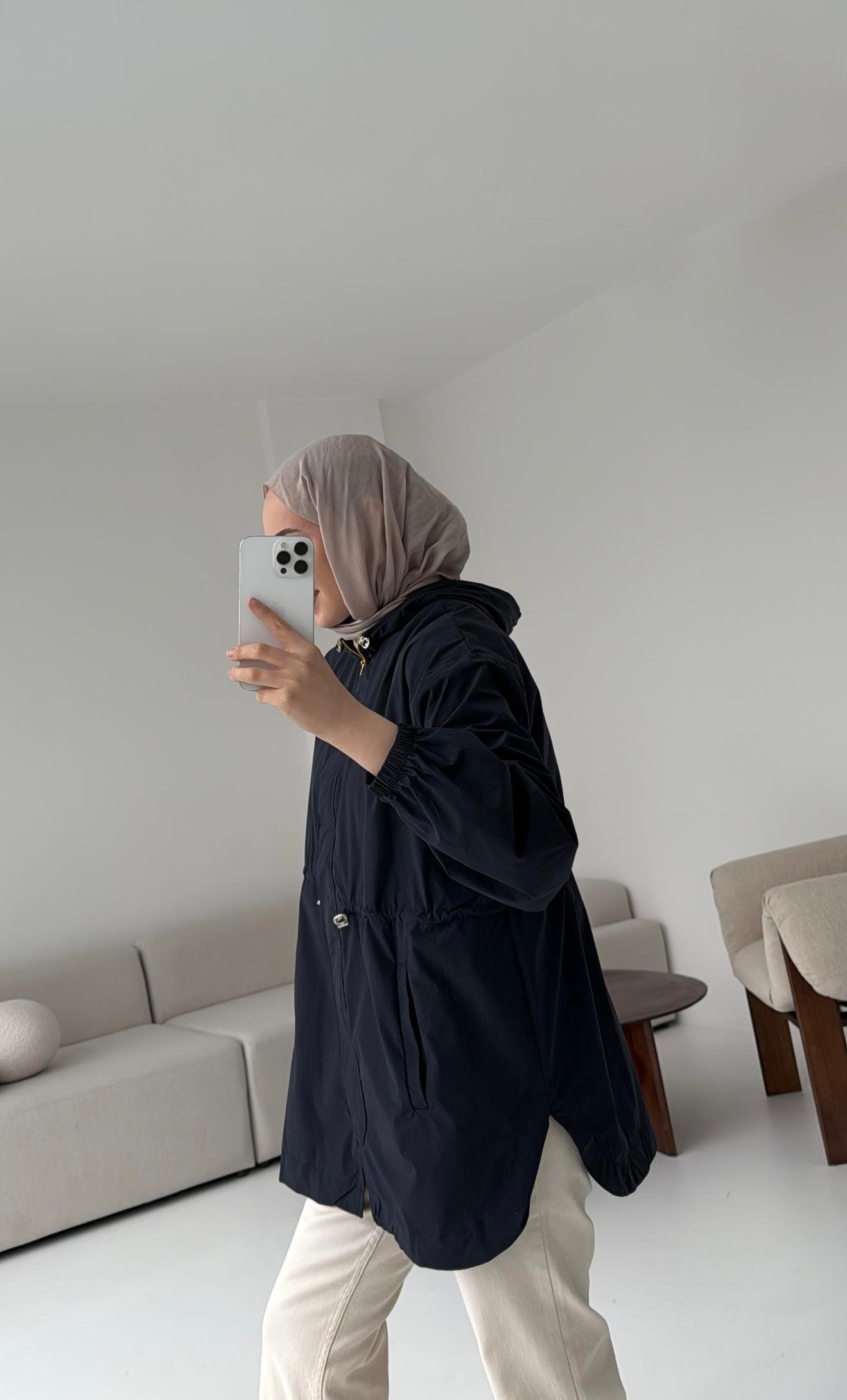 Fermuarlı Yağmurluk Lacivert