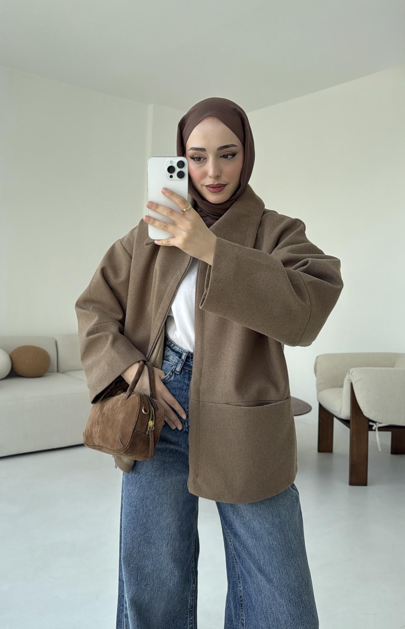 Mevsimlik Kaşe Ceket Camel