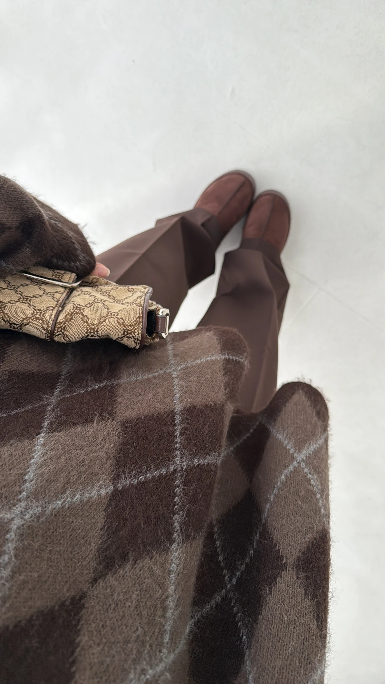 Premium Desenli Kalın Kazak Kahve/Acı Kahve