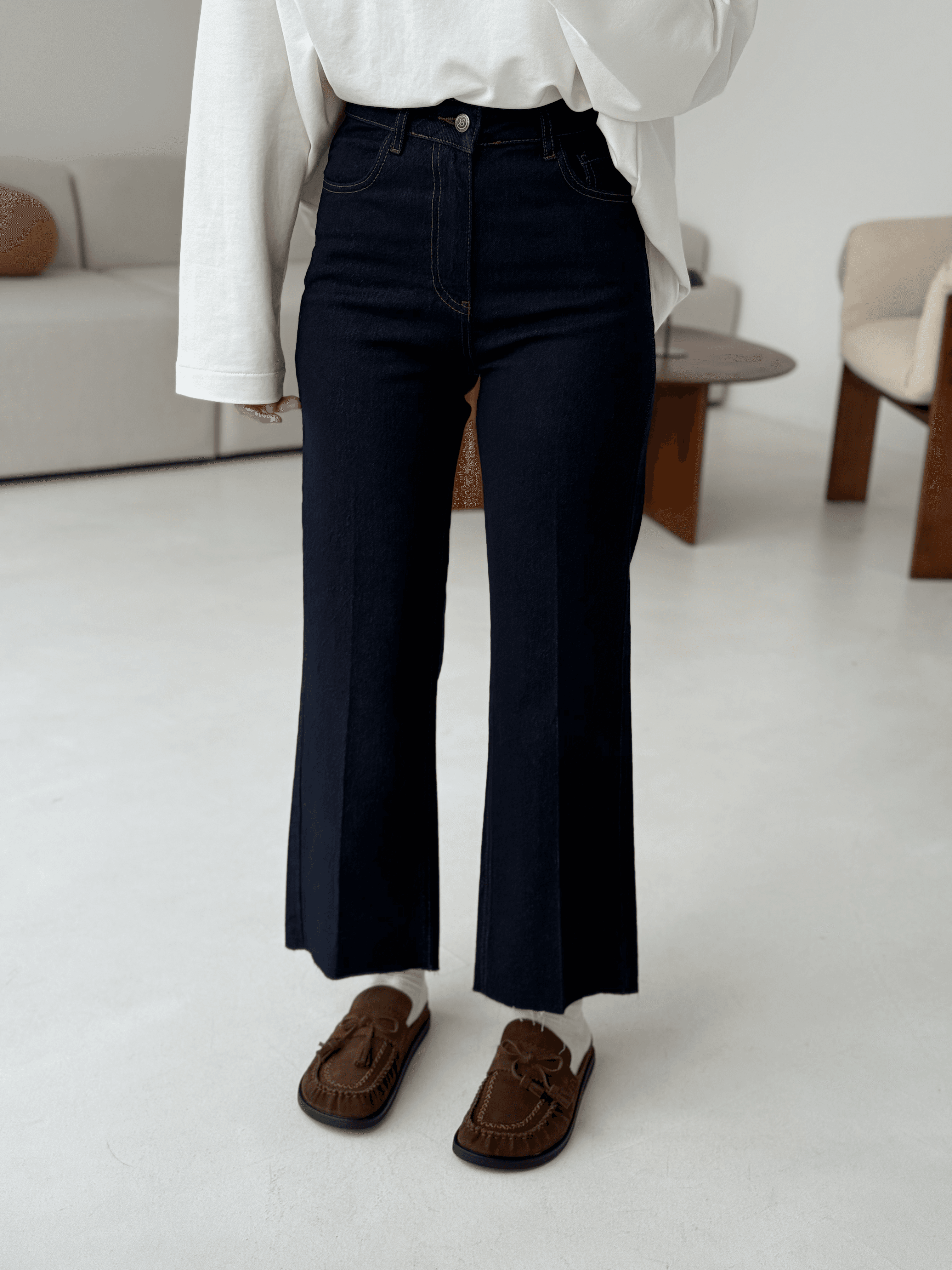 Premium Paçası Kesik Jean Lacivert R143