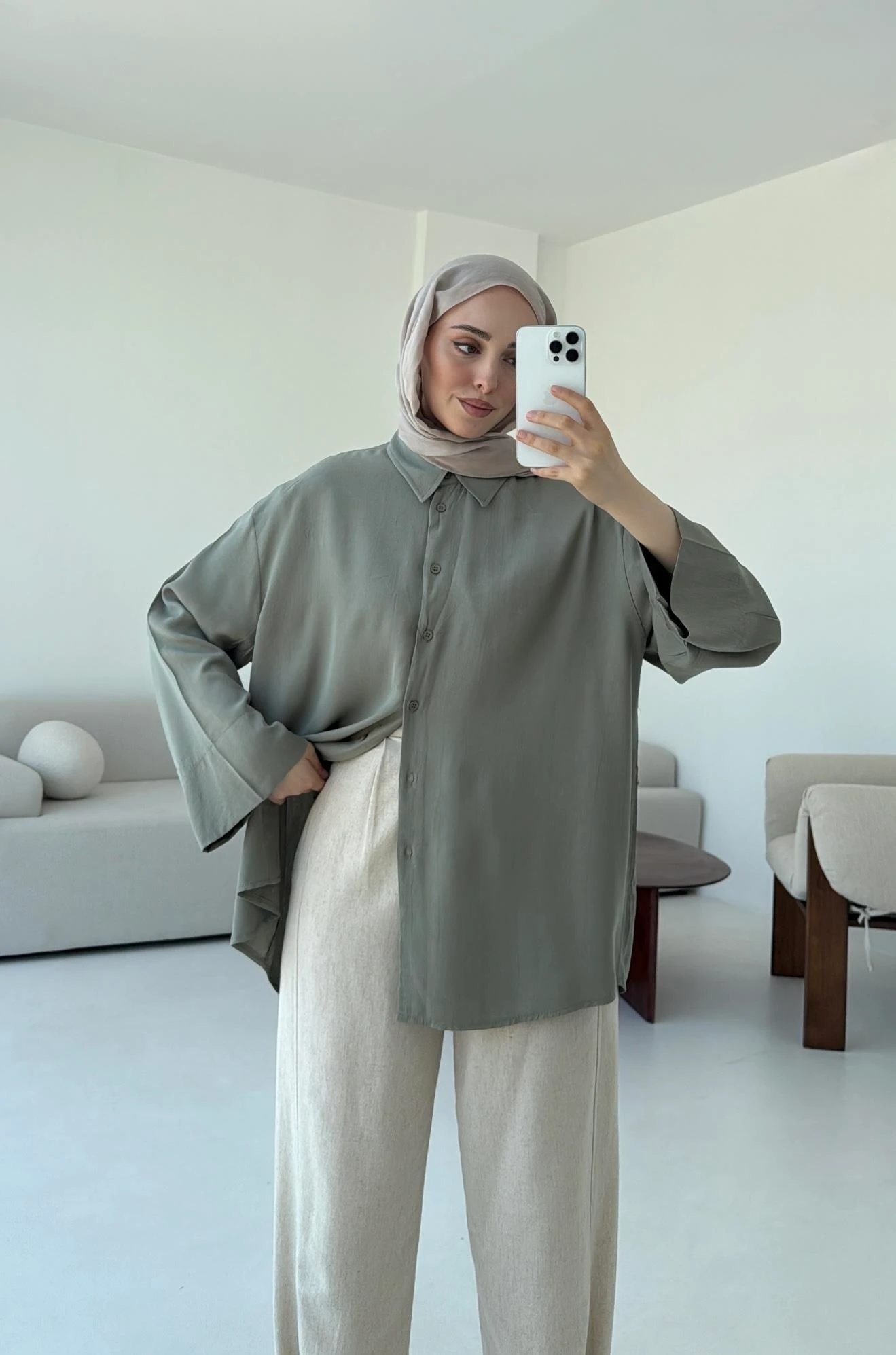 Tencel Yıkamalı Gömlek Cağla