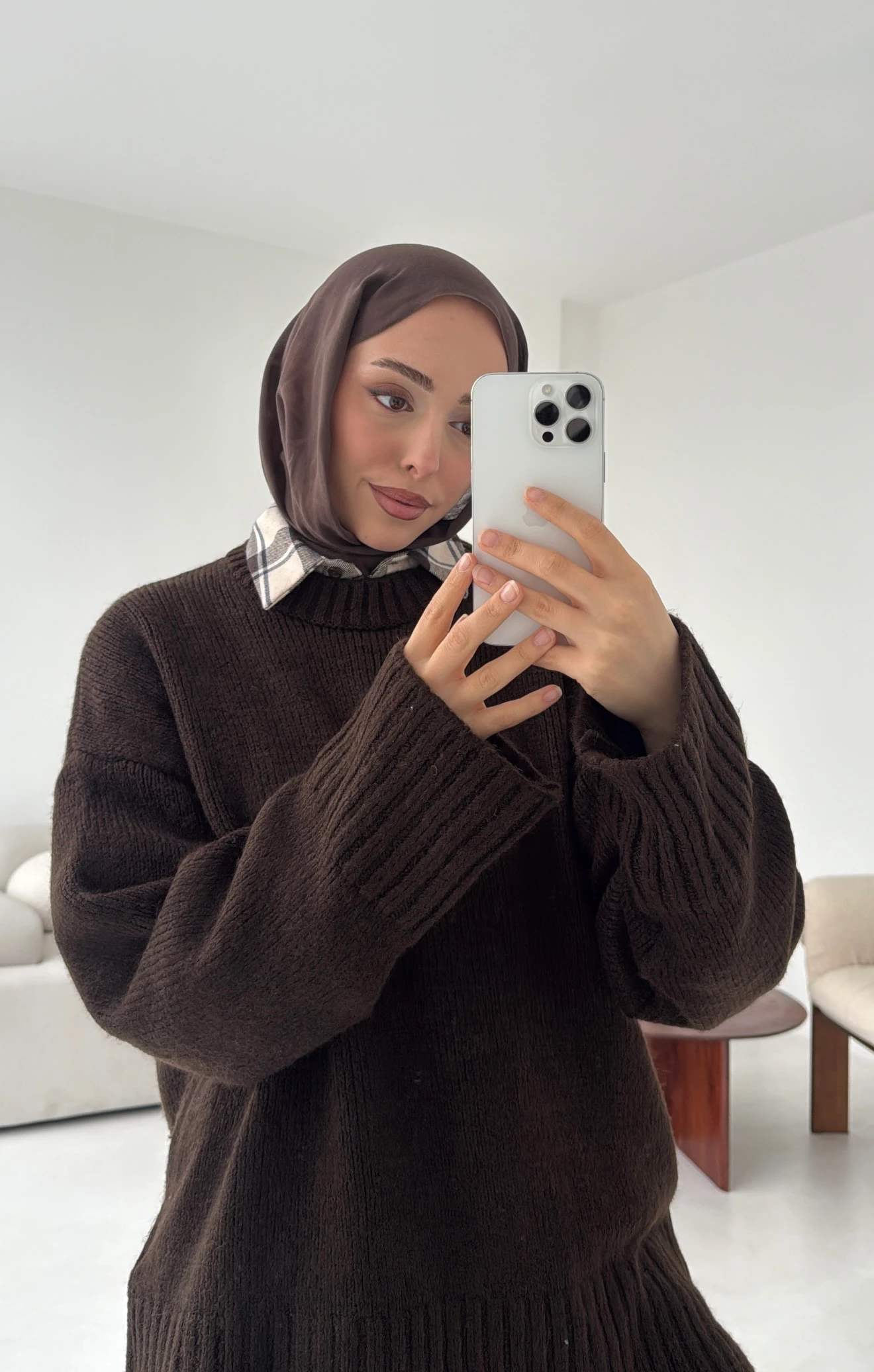 Oversize Soft Triko Kazak Acı Kahve