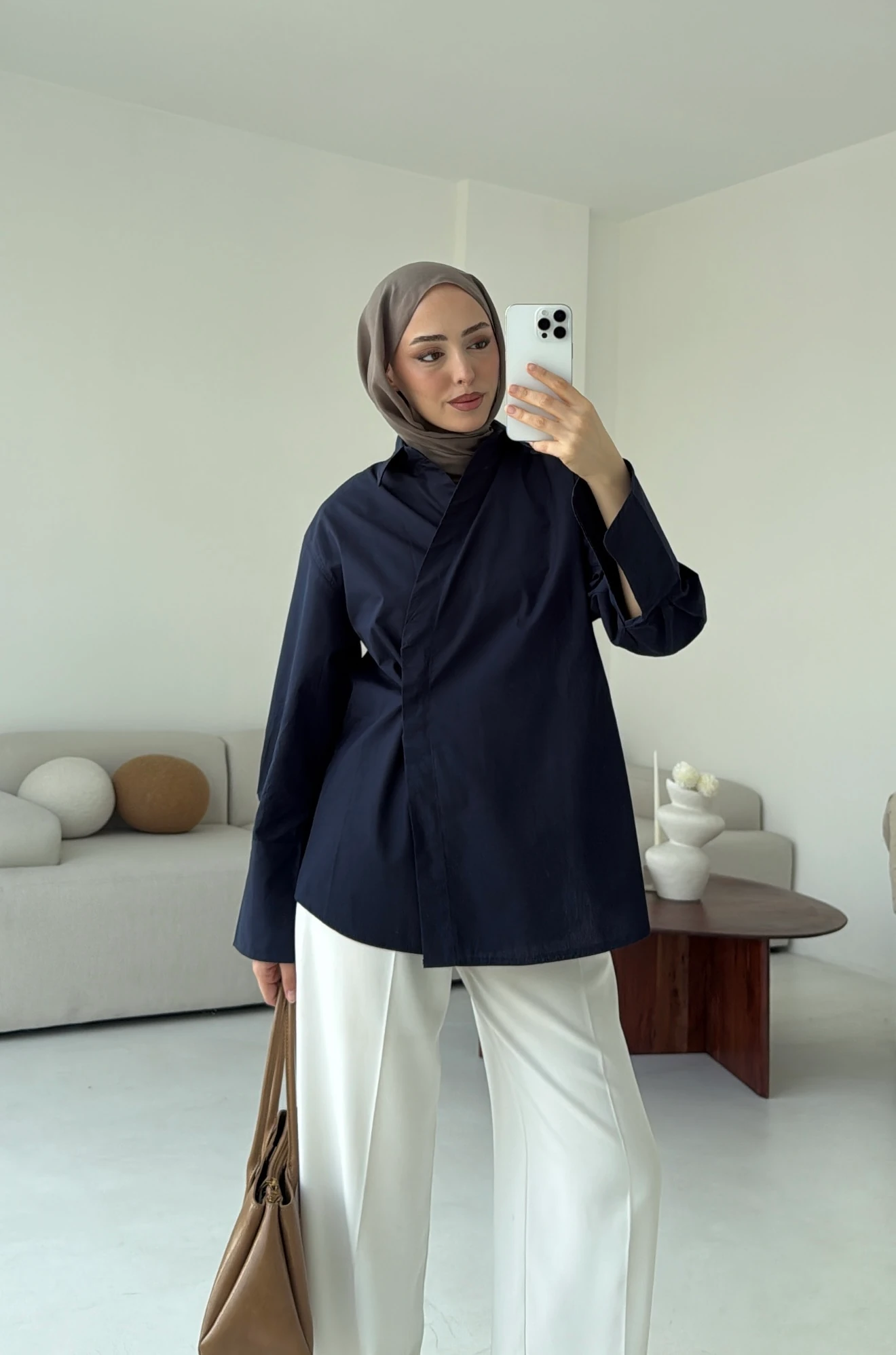 Yandan Düğmeli Gömlek Lacivert