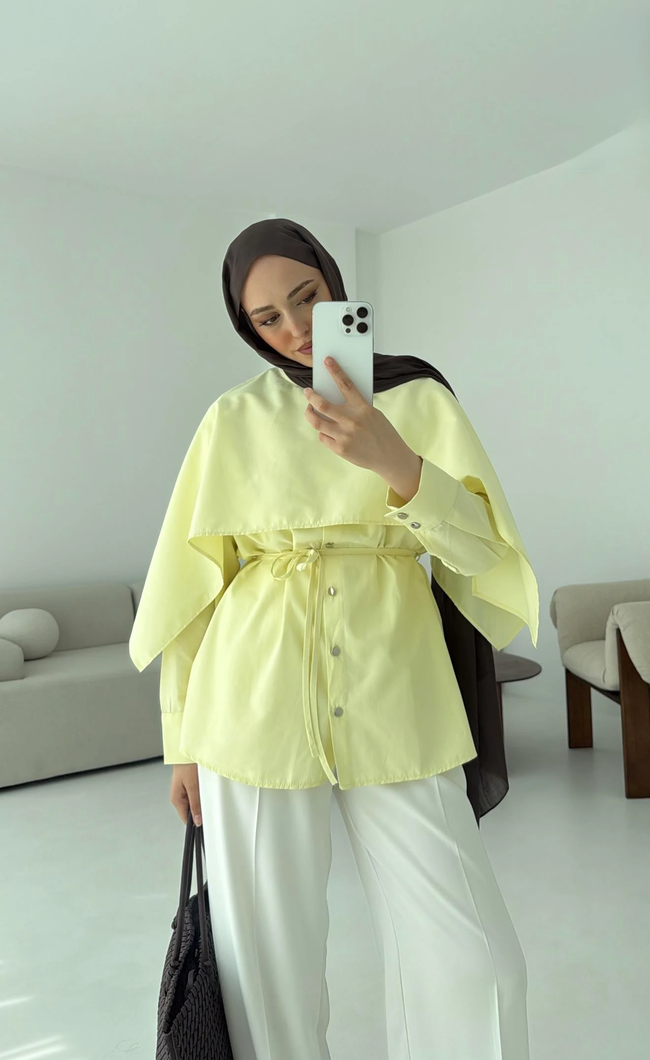 Seyyar Pelerinli Gömlek Sarı