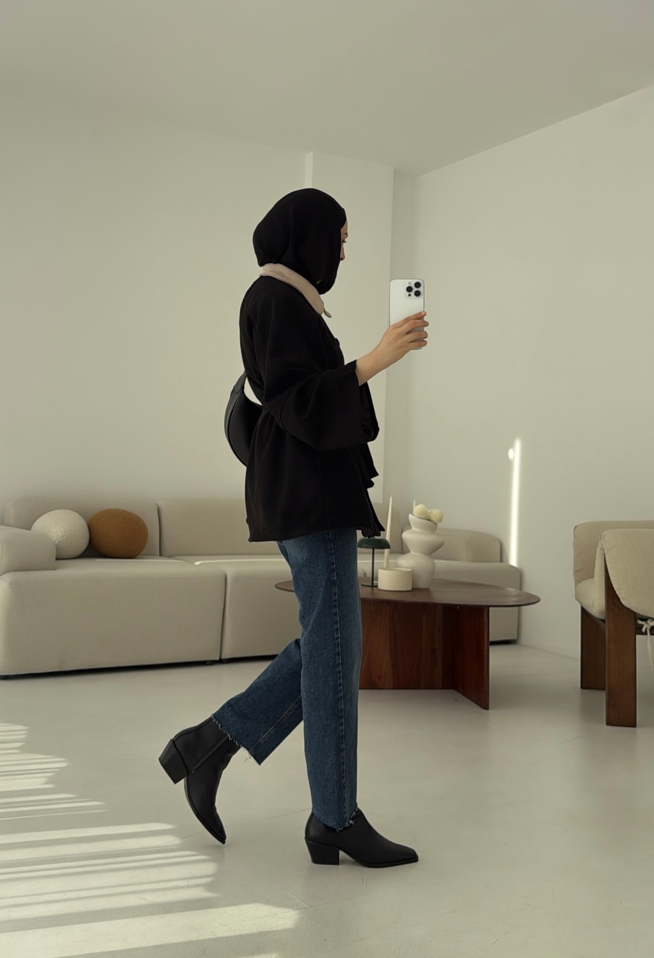 Nubuk Kontrast Yaka Ceket Siyah