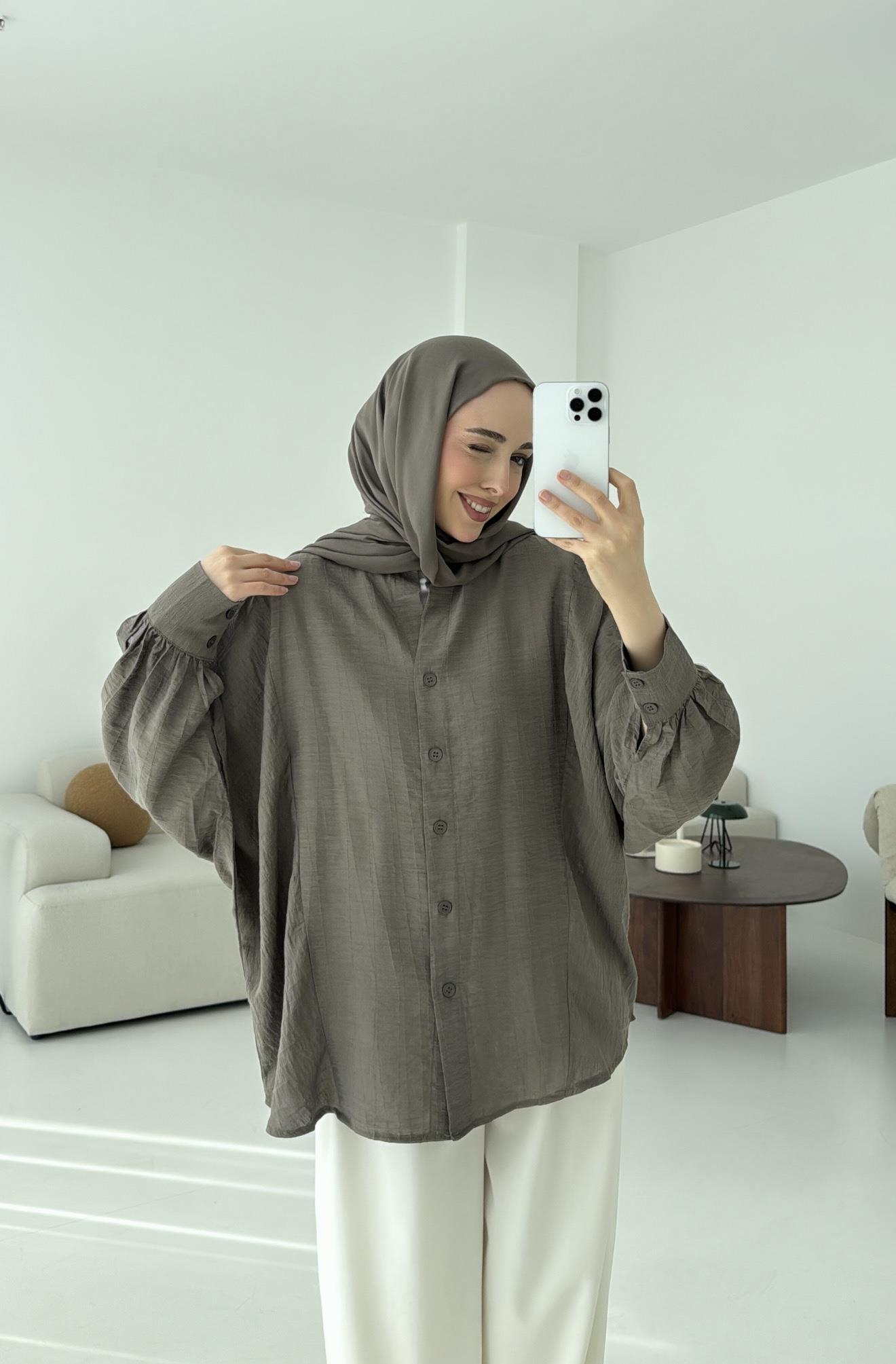 Oversize Premium Gömlek Haki